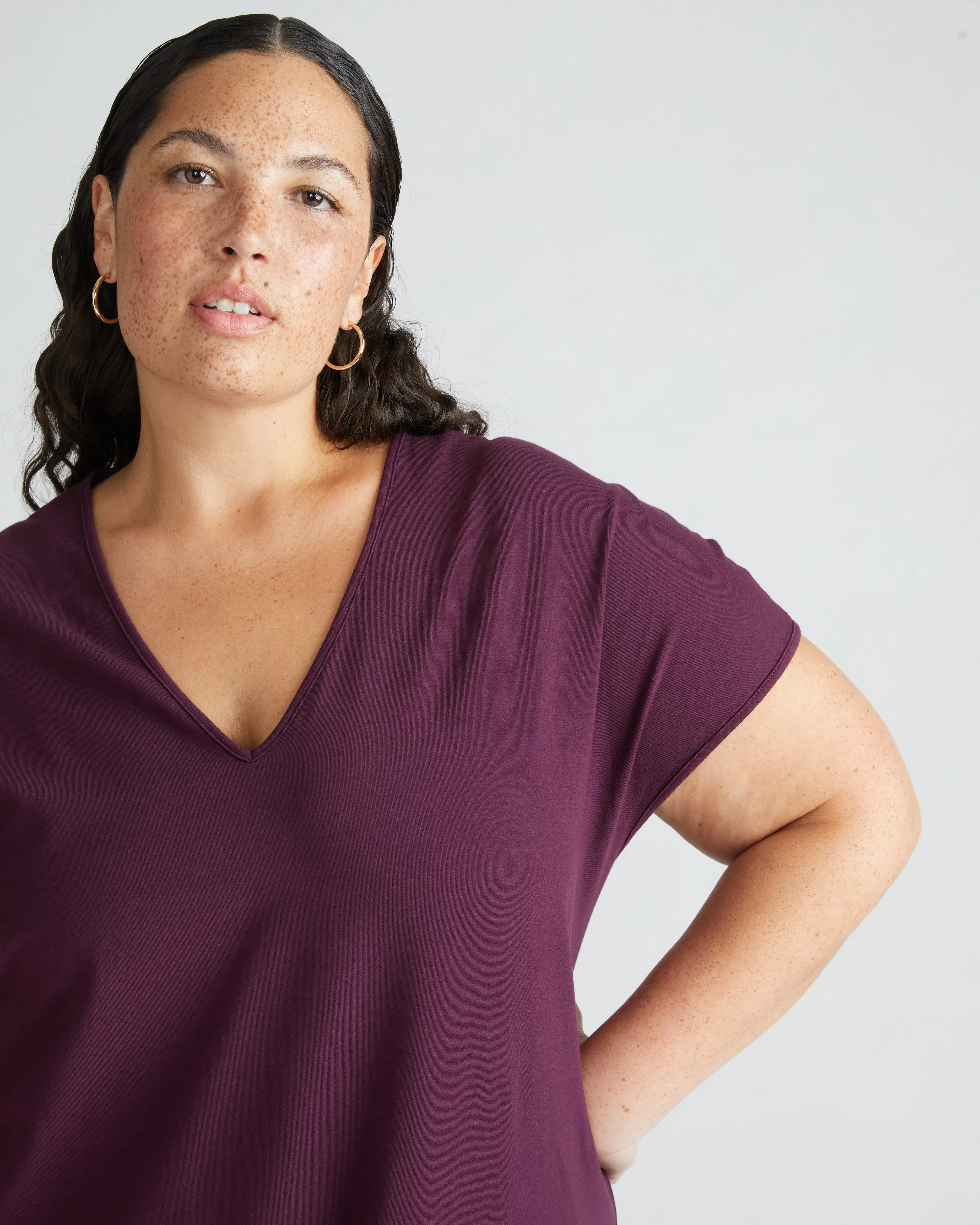 Iconic Geneva V-Neck Dress - Acai sold by Universal Standard product image thumbnail 2