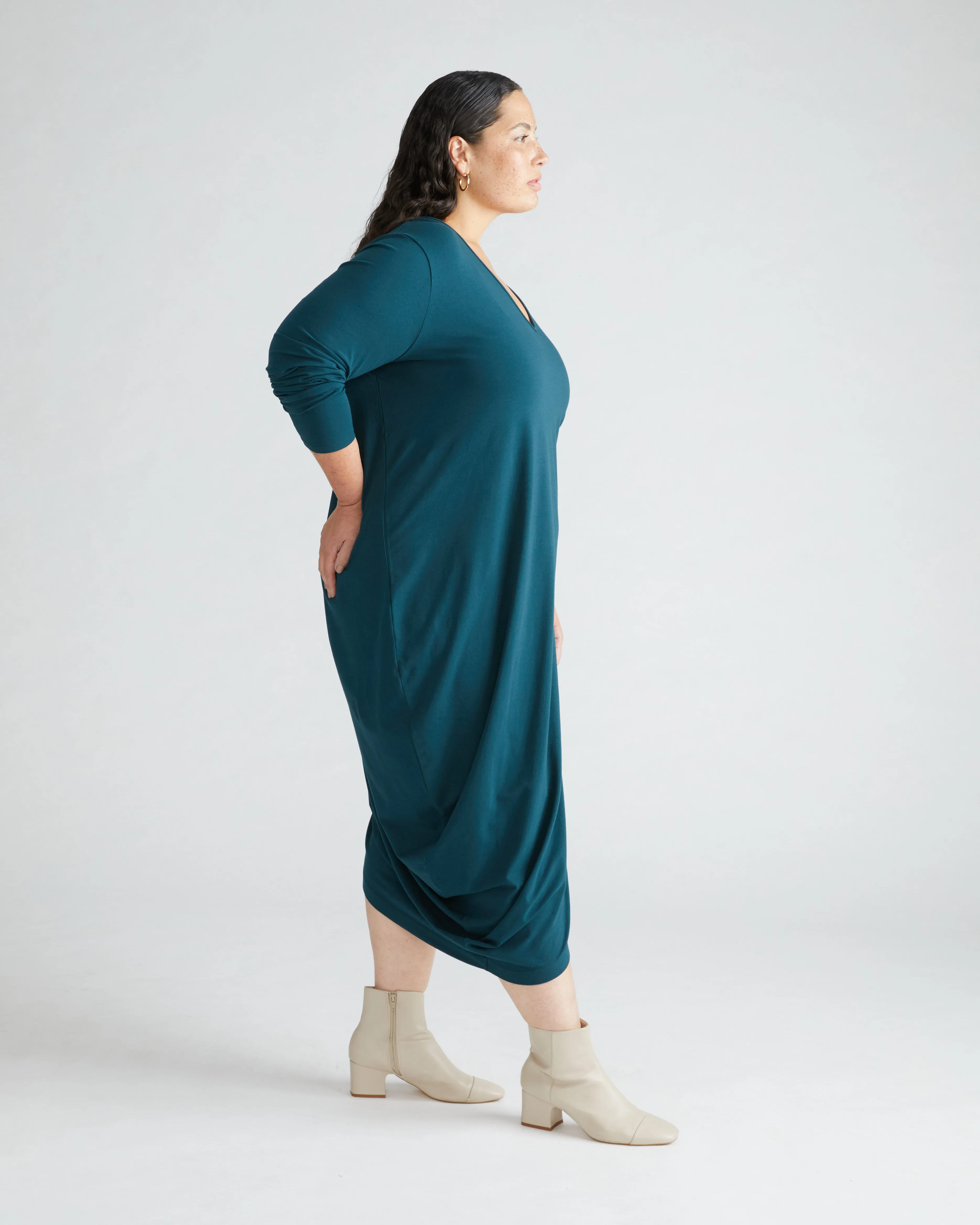 Iconic Long Sleeve V-Neck Geneva Dress - Deep Sea sold by Universal Standard product image thumbnail 3