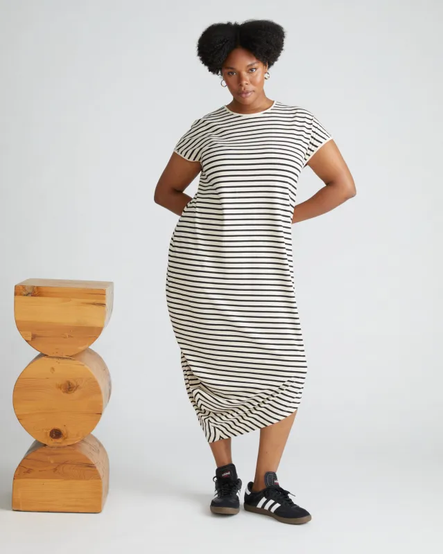 Iconic Geneva Dress - Copacabana/Black Stripe sold by Universal Standard