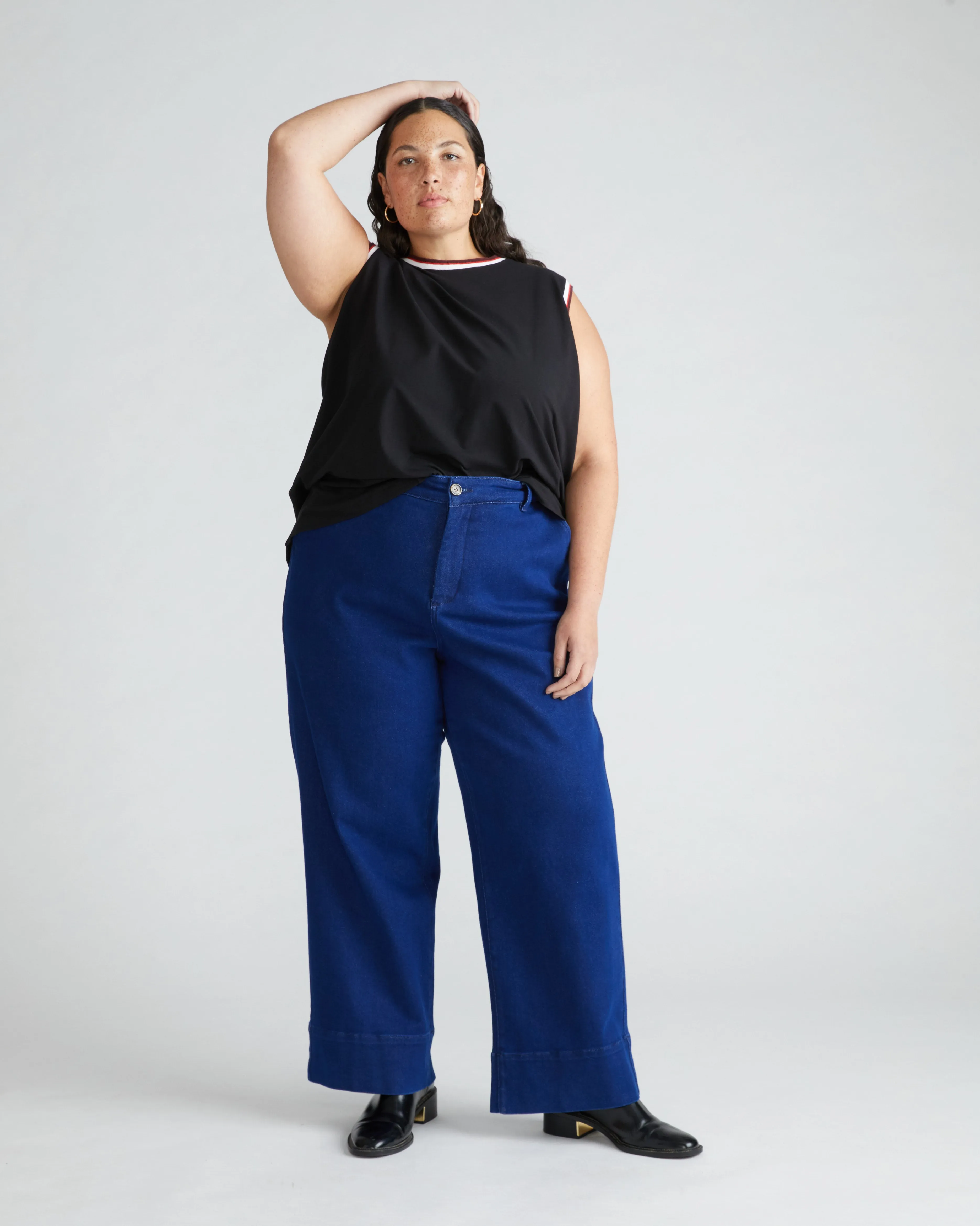 Patti Muscle Tank - Black/Striped Trim sold by Universal Standard product image thumbnail 3