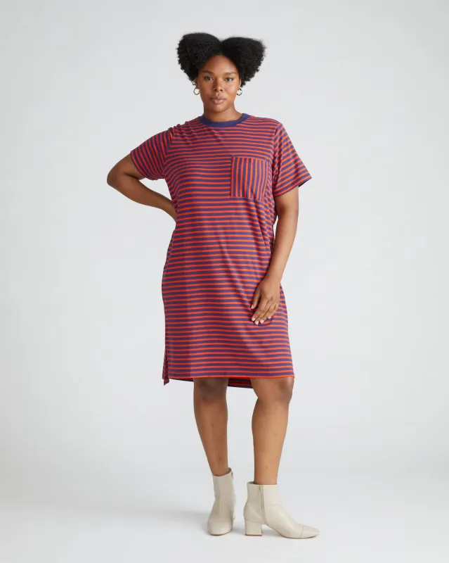 Garcon Tee Dress - Cosmic Purple/Sunset Stripe sold by Universal Standard