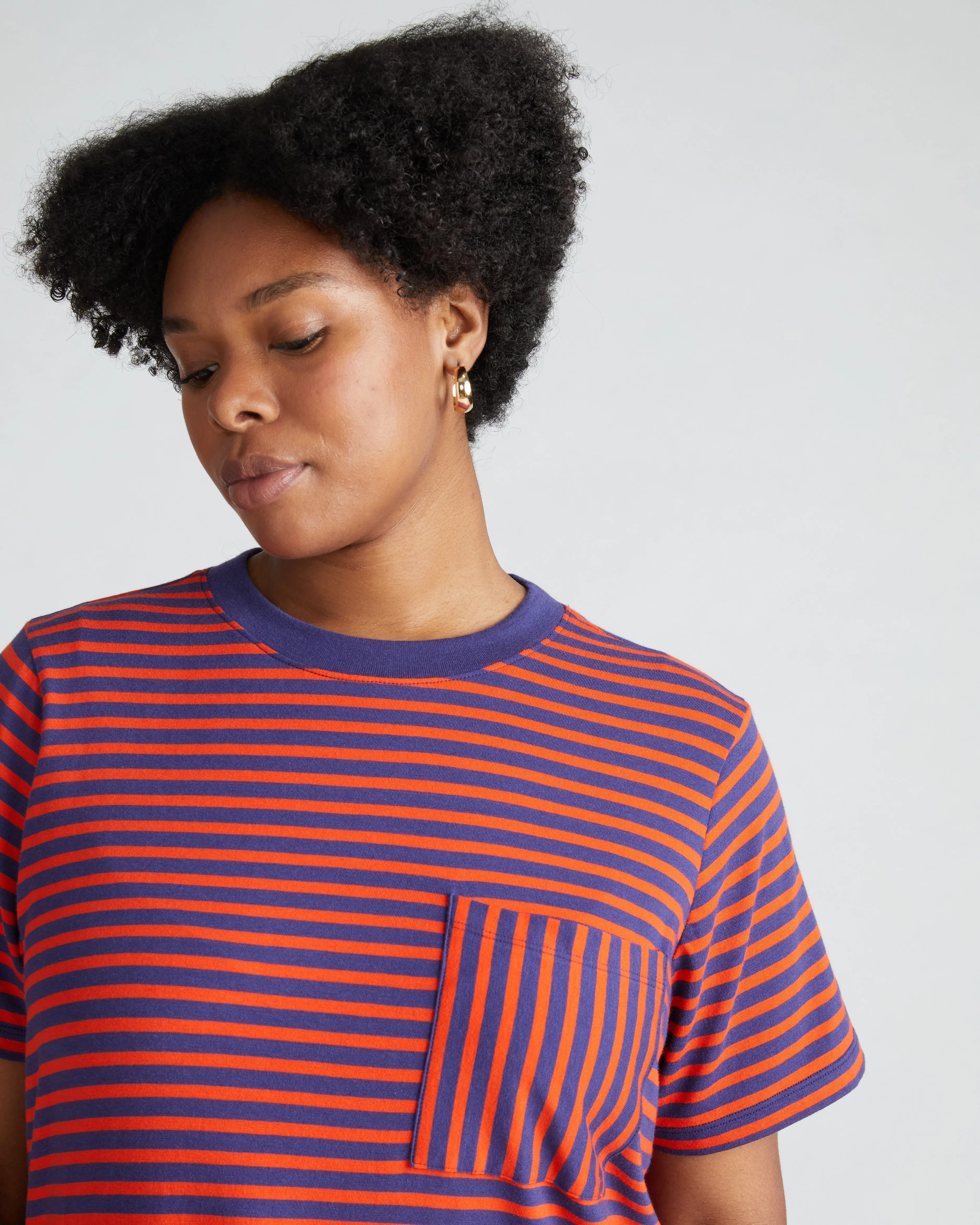 Garcon Tee Dress - Cosmic Purple/Sunset Stripe sold by Universal Standard product image thumbnail 2