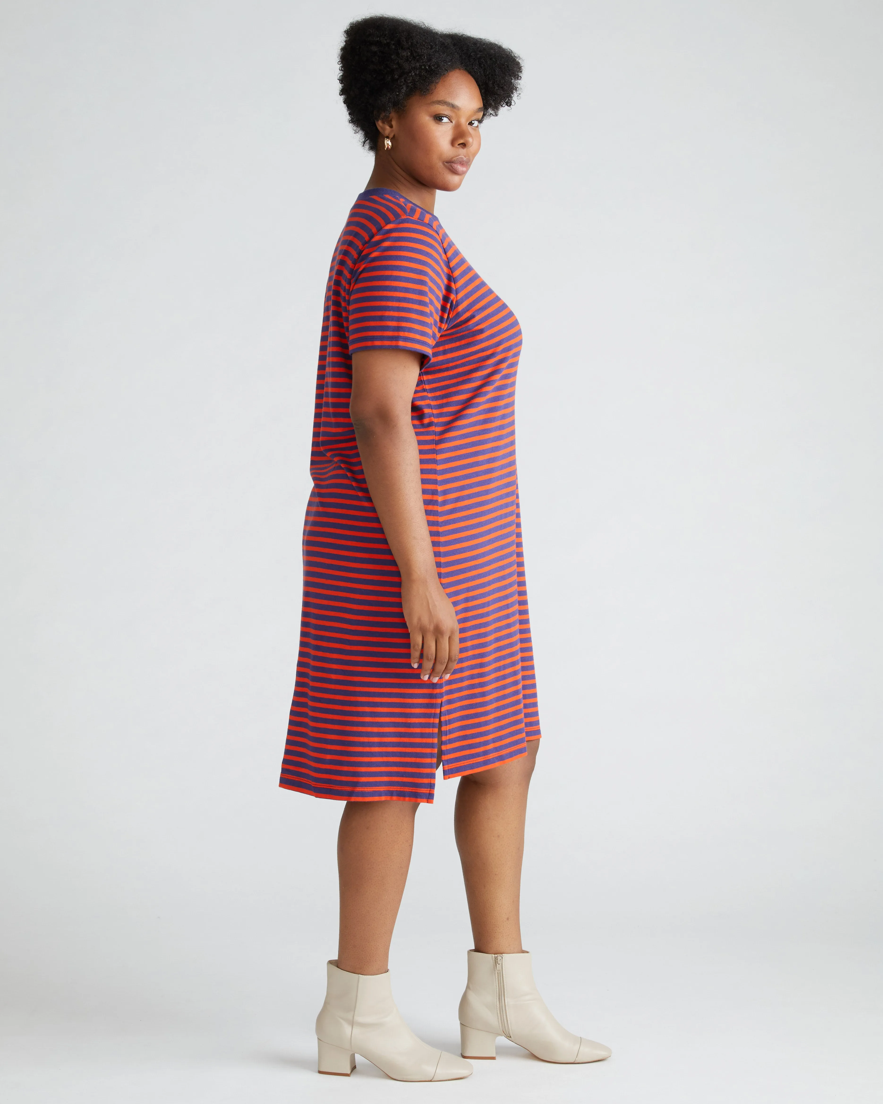 Garcon Tee Dress - Cosmic Purple/Sunset Stripe sold by Universal Standard product image thumbnail 3