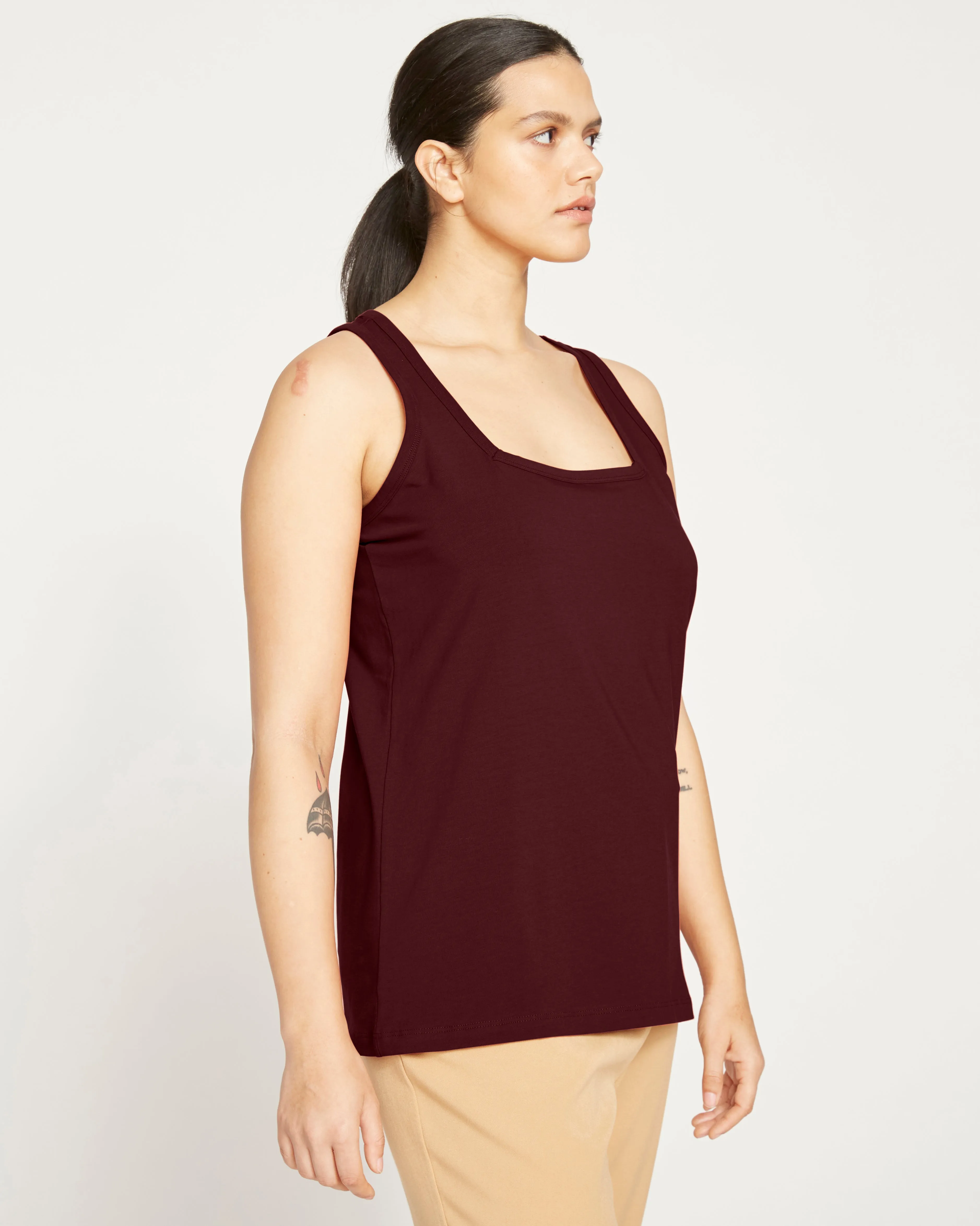 Square Neck Tank Top - Black Cherry sold by Universal Standard product image thumbnail 2