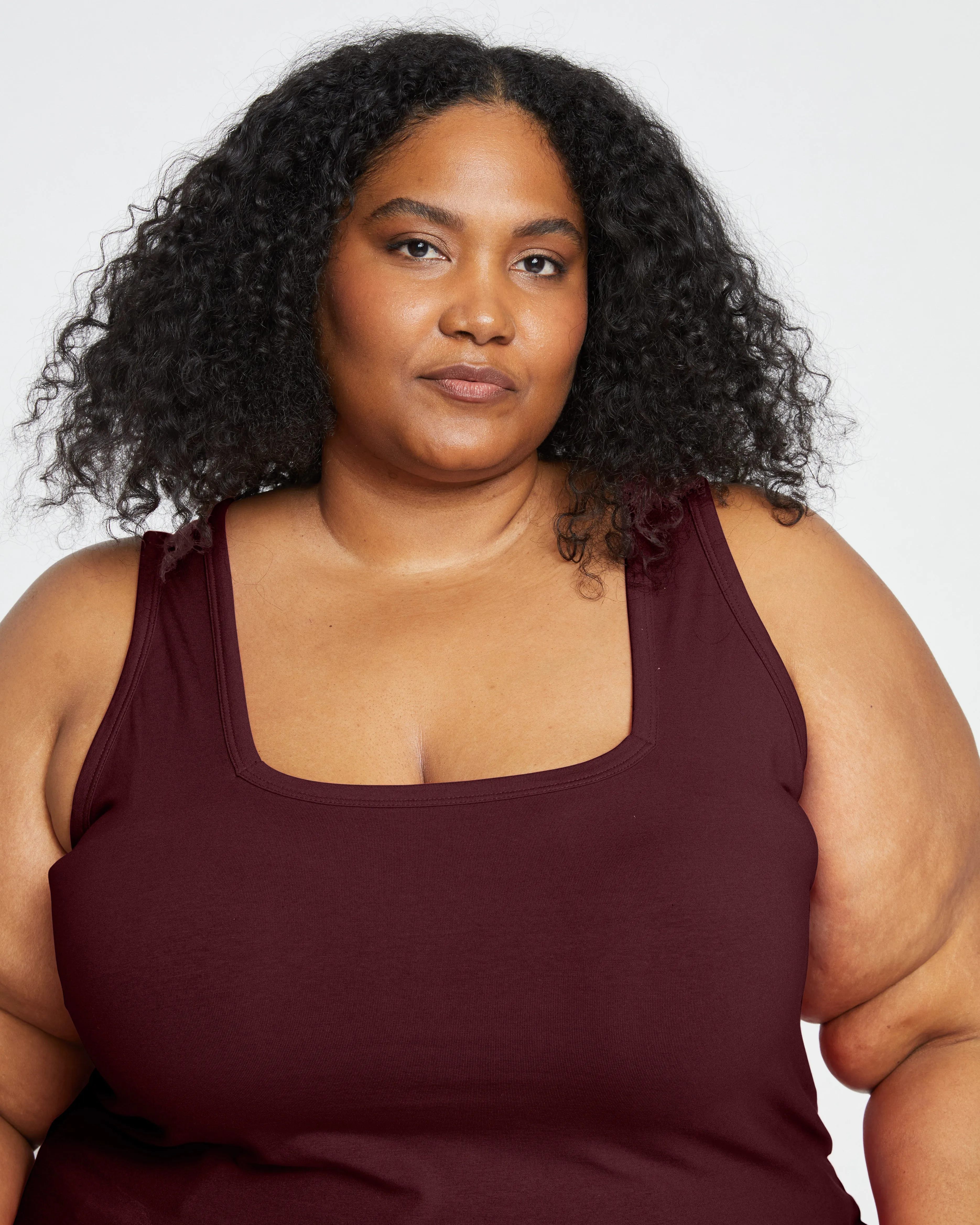 Square Neck Tank Top - Black Cherry sold by Universal Standard