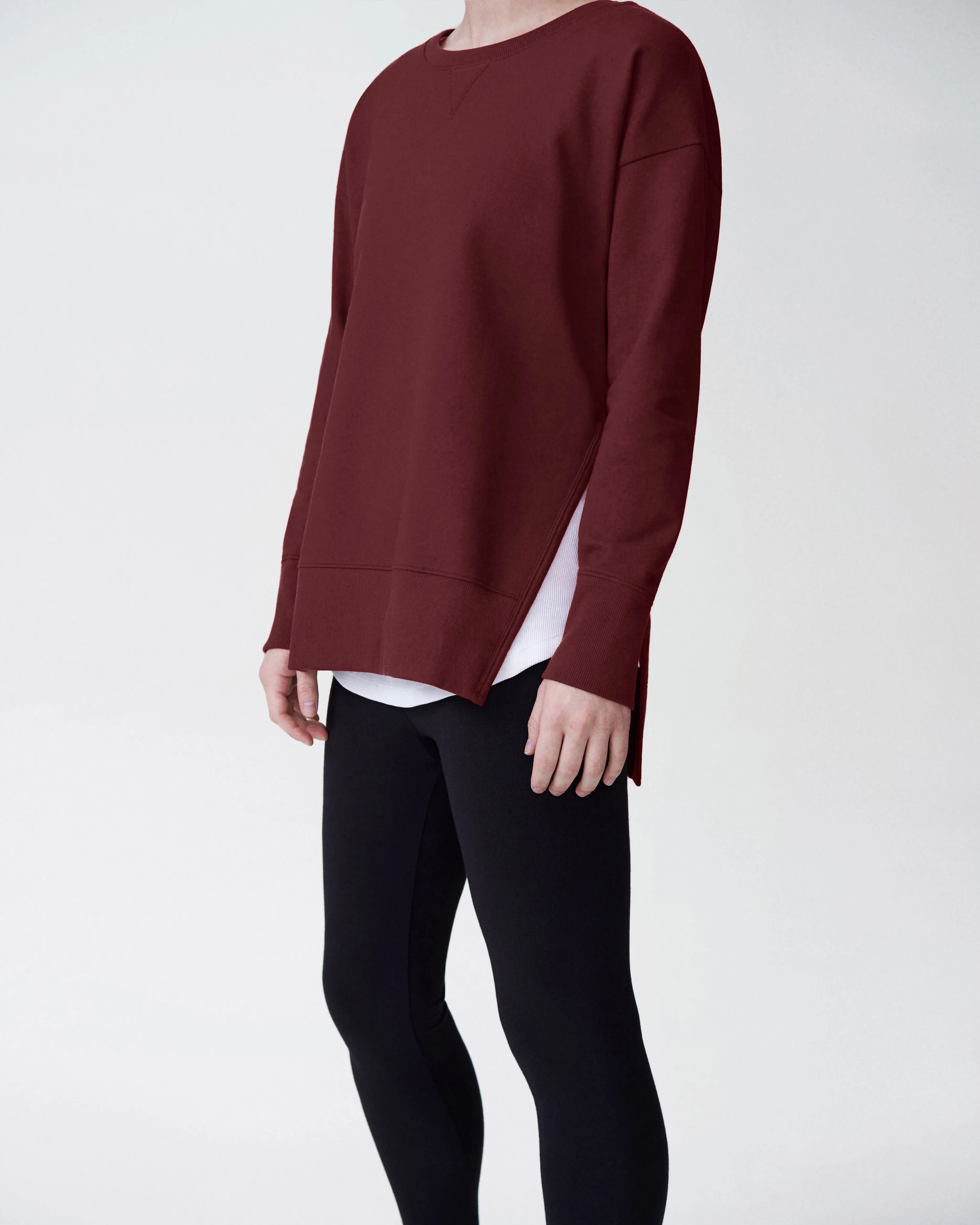 Fiona Side Slit Sweatshirt - Black Cherry sold by Universal Standard product image thumbnail 3