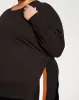 Fiona Side Slit Sweatshirt - Black sold by Universal Standard