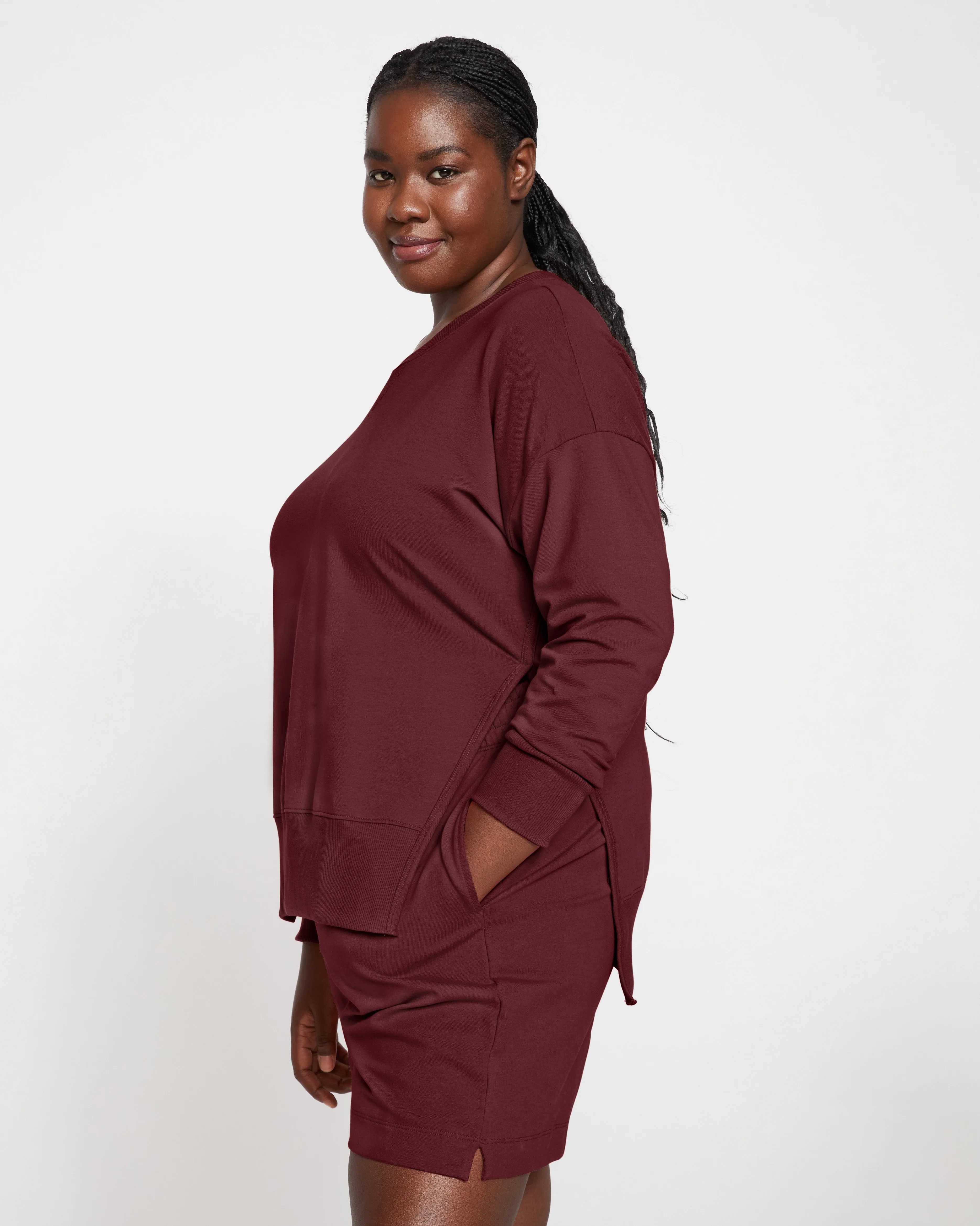 Hayes Sweatshorts - Black Cherry sold by Universal Standard product image thumbnail 3