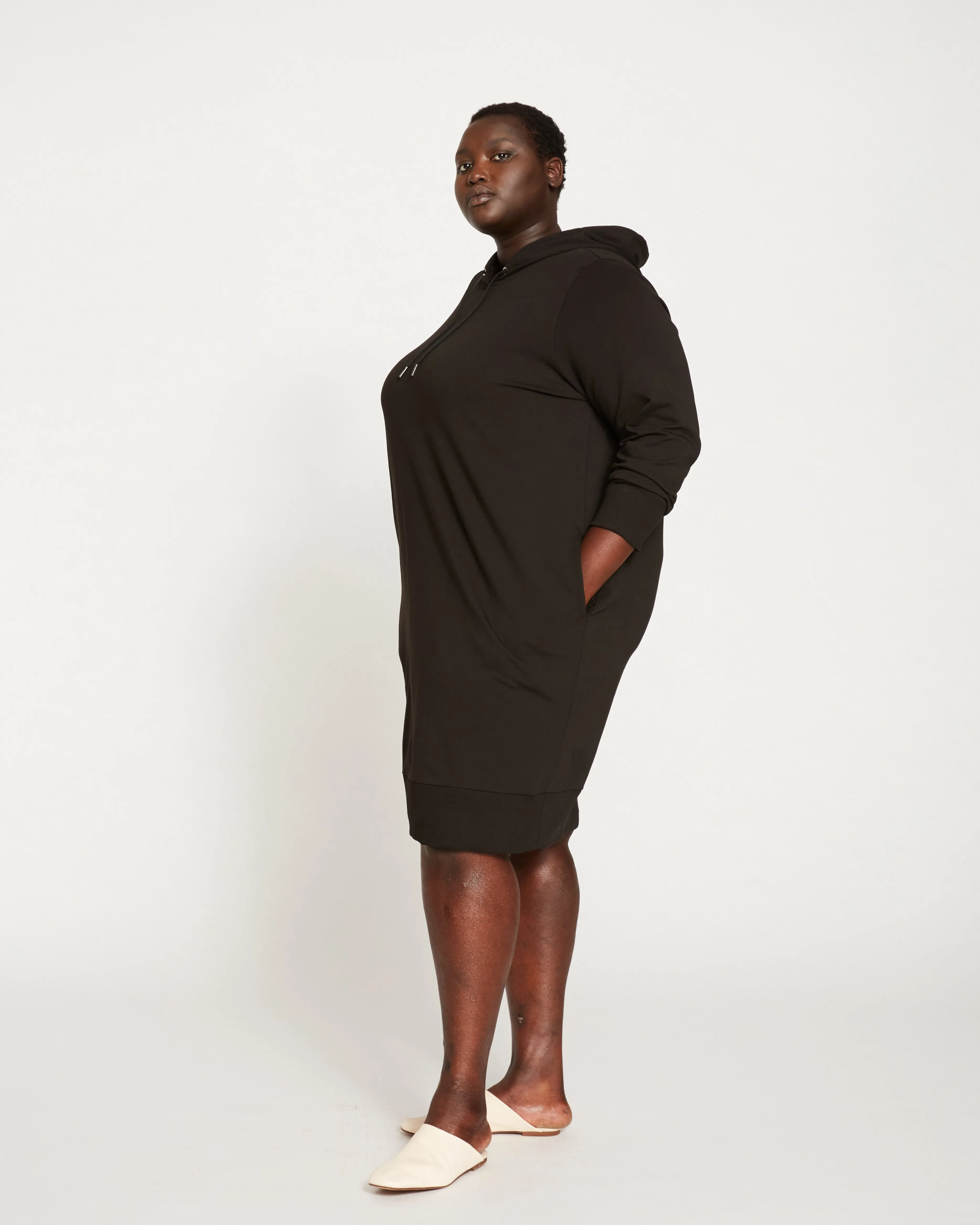 Bree Hooded Sweatshirt Dress - Black sold by Universal Standard product image thumbnail 4