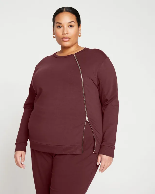 Meridien Zip Sweatshirt - Black Cherry sold by Universal Standard