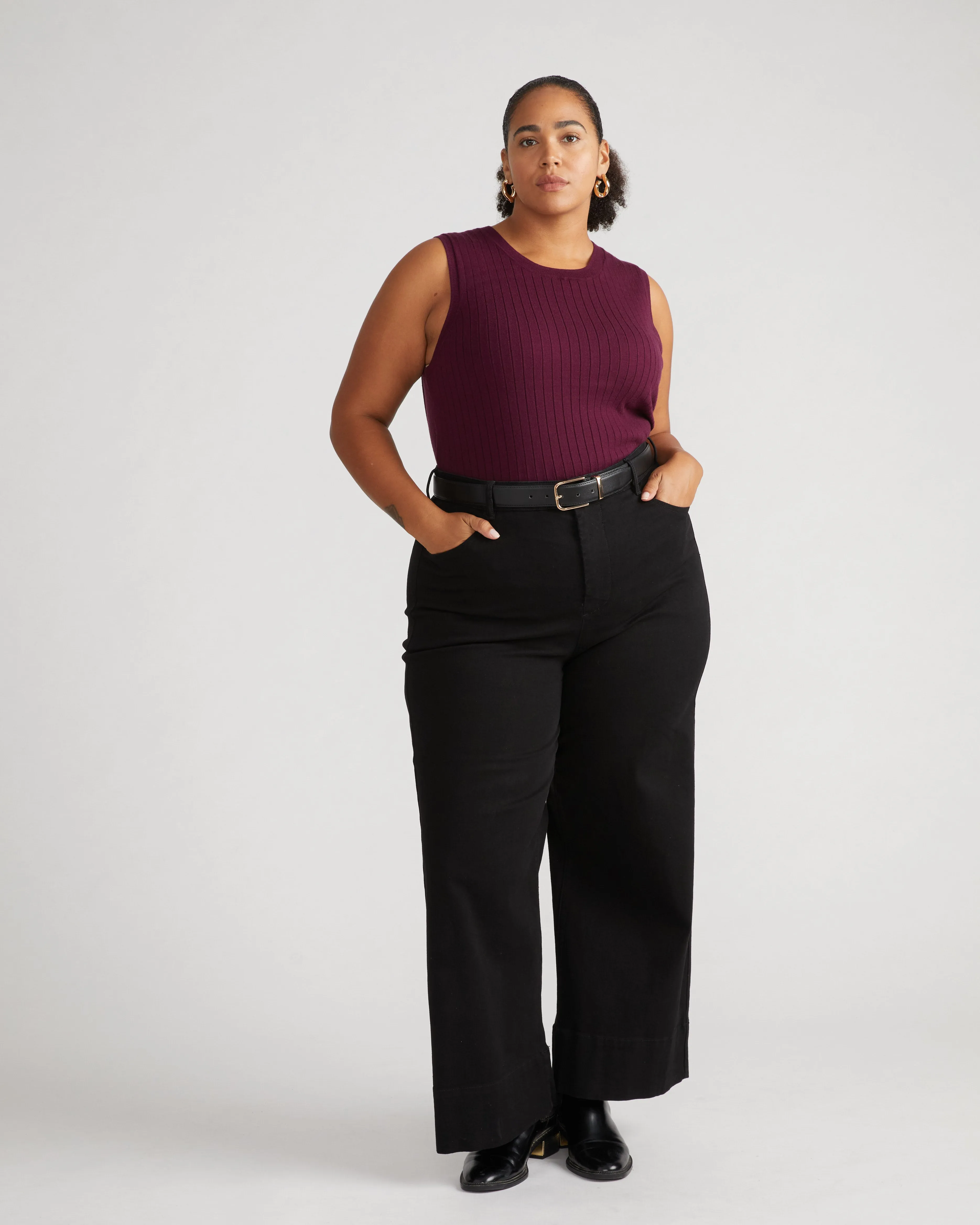 Savvy Fine Knit Sweater Shell - Black Cherry sold by Universal Standard product image thumbnail 2