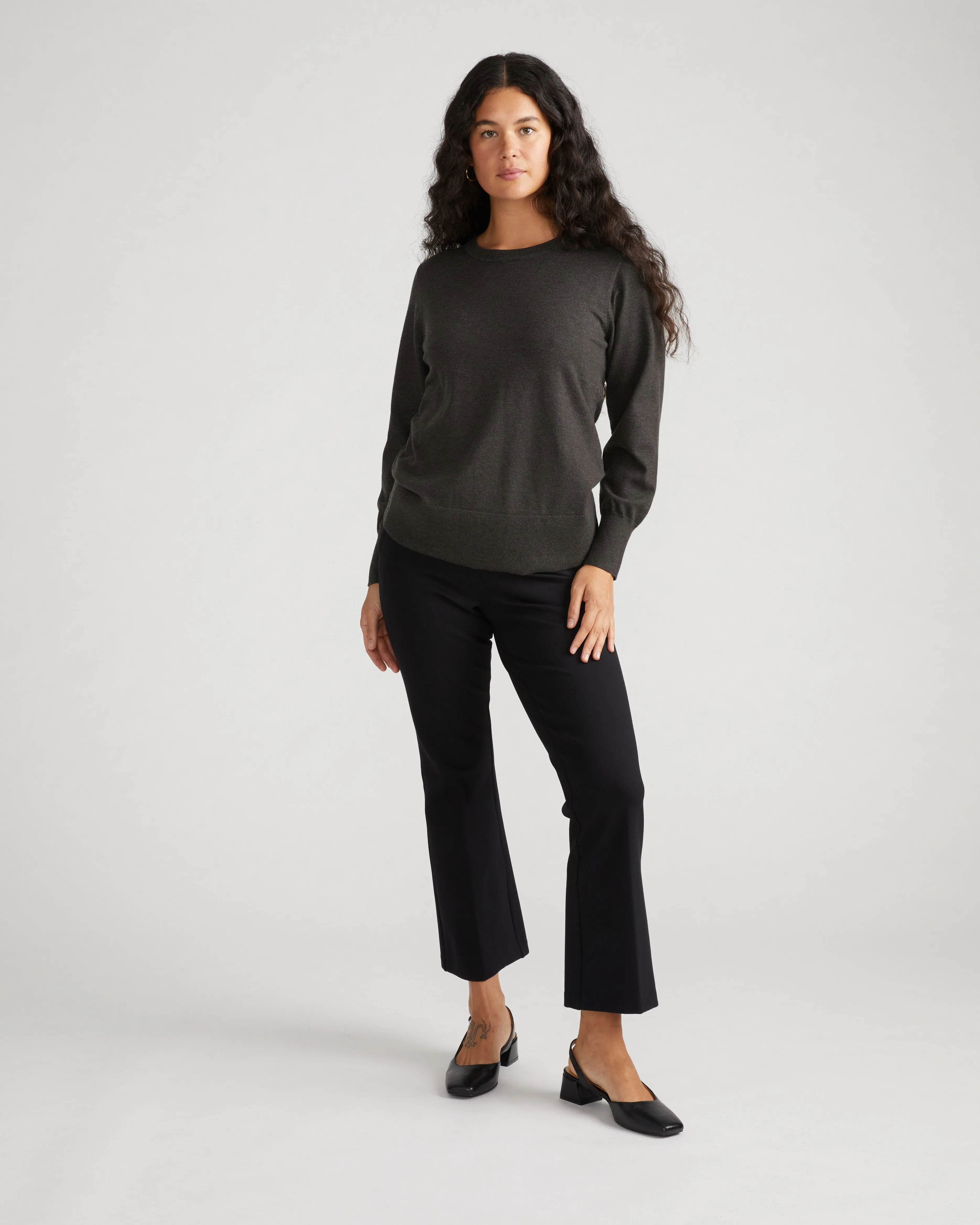 Savvy Fine Knit Crew Sweater - Graphite sold by Universal Standard product image thumbnail 2