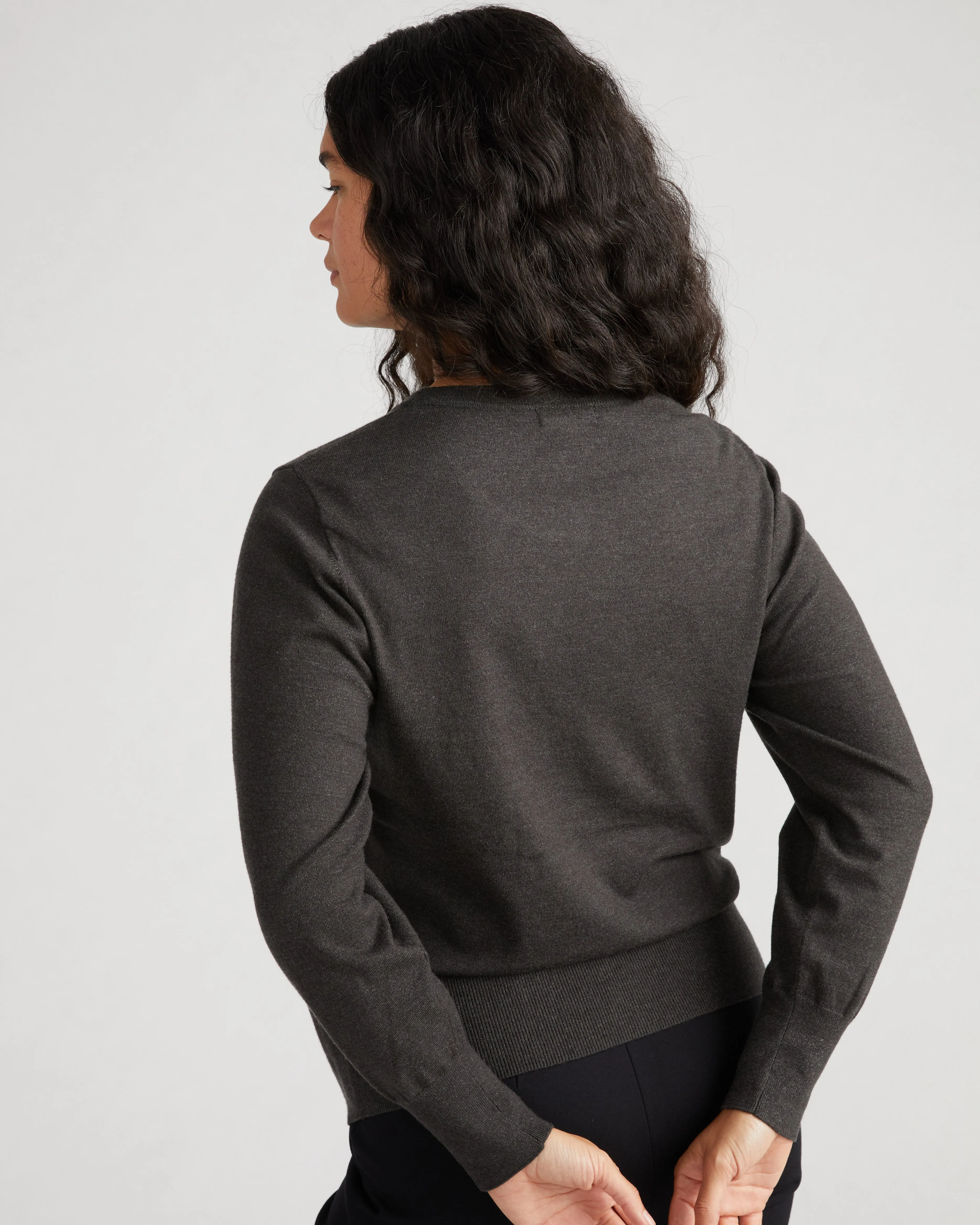 Savvy Fine Knit Crew Sweater - Graphite sold by Universal Standard product image thumbnail 3