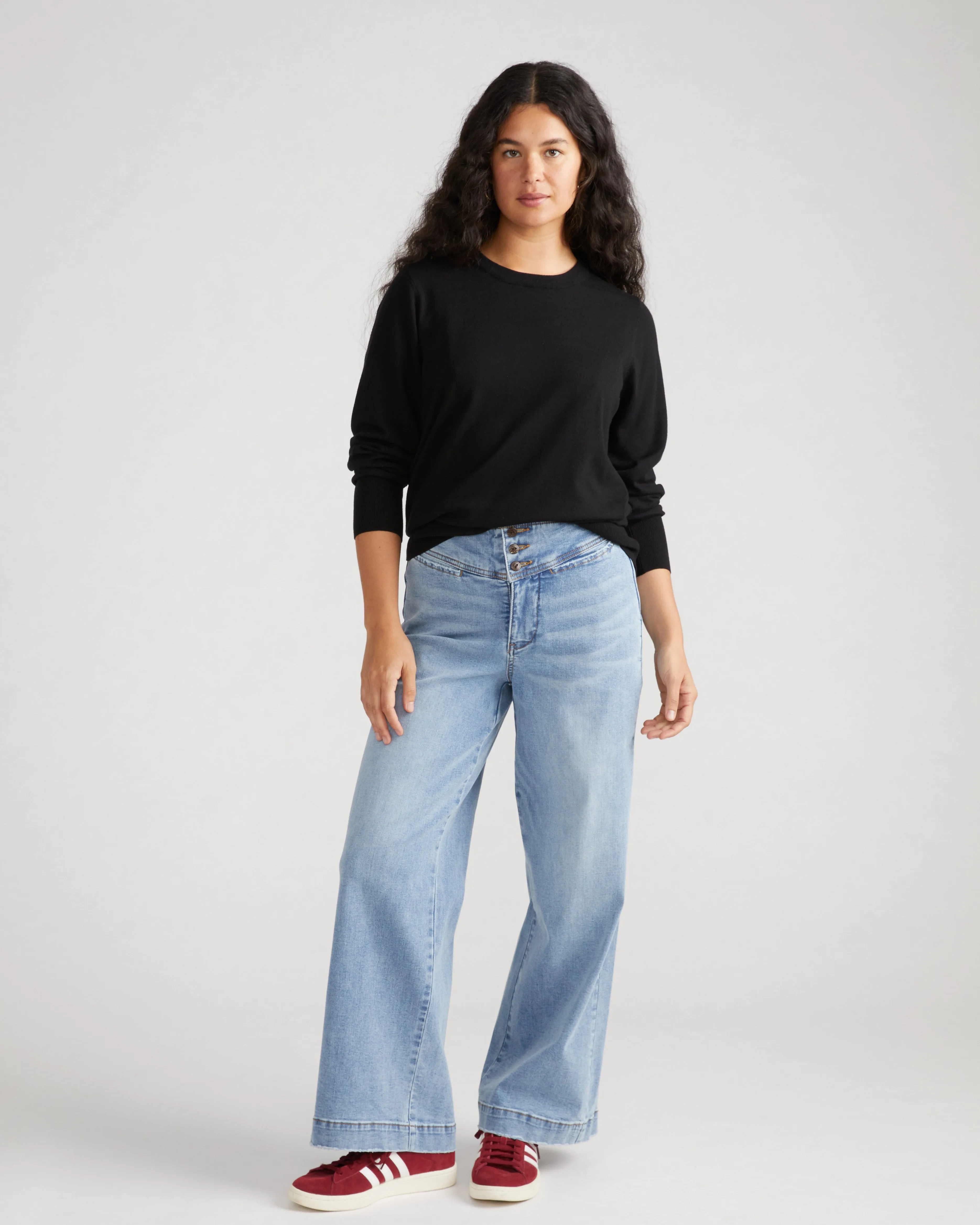 Savvy Fine Knit Crew Sweater - Black sold by Universal Standard