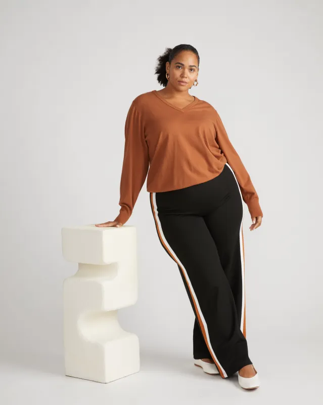 Savvy Fine Knit V Sweater - Affogato sold by Universal Standard