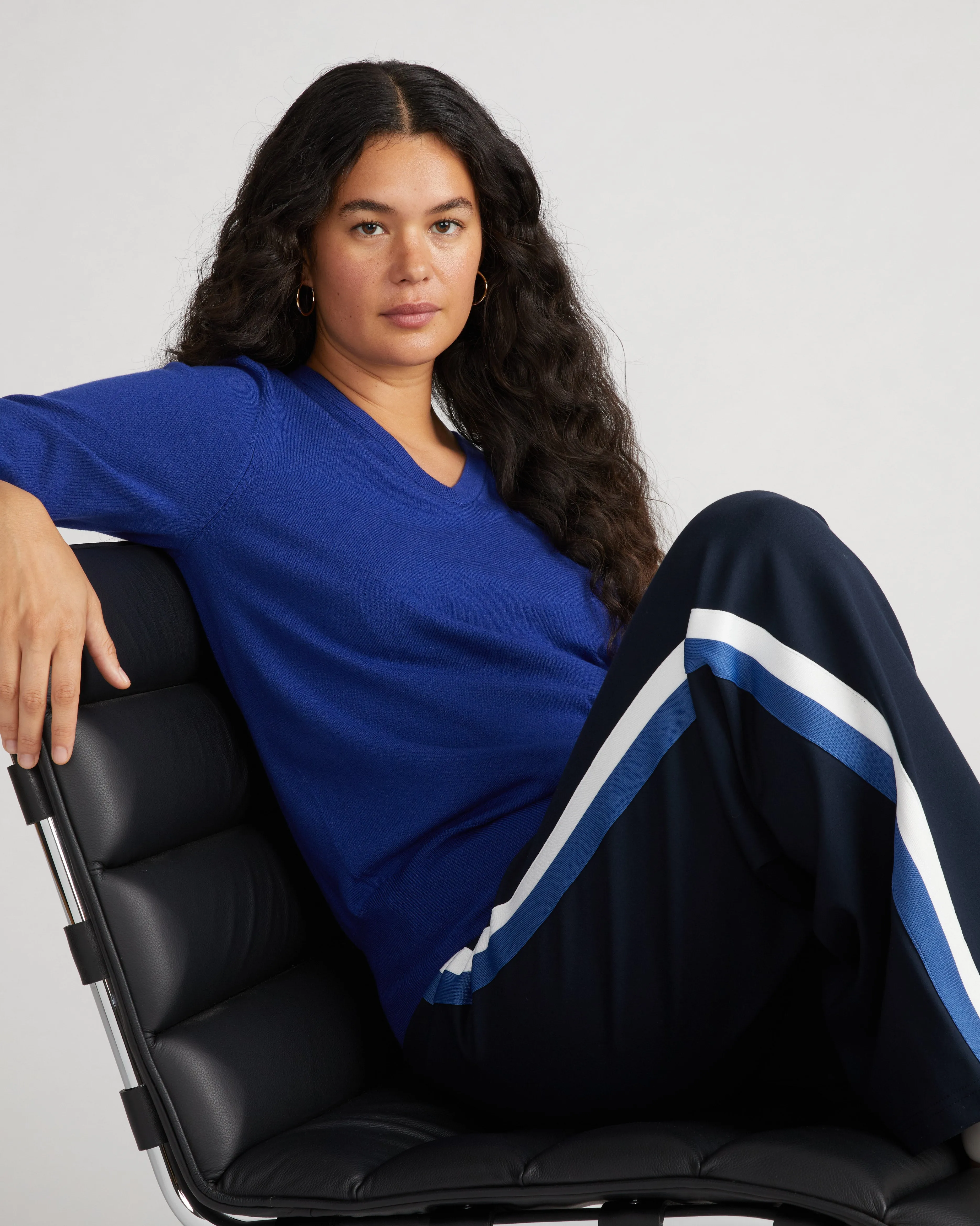 Savvy Fine Knit V Sweater - Tanzanite sold by Universal Standard product image thumbnail 4