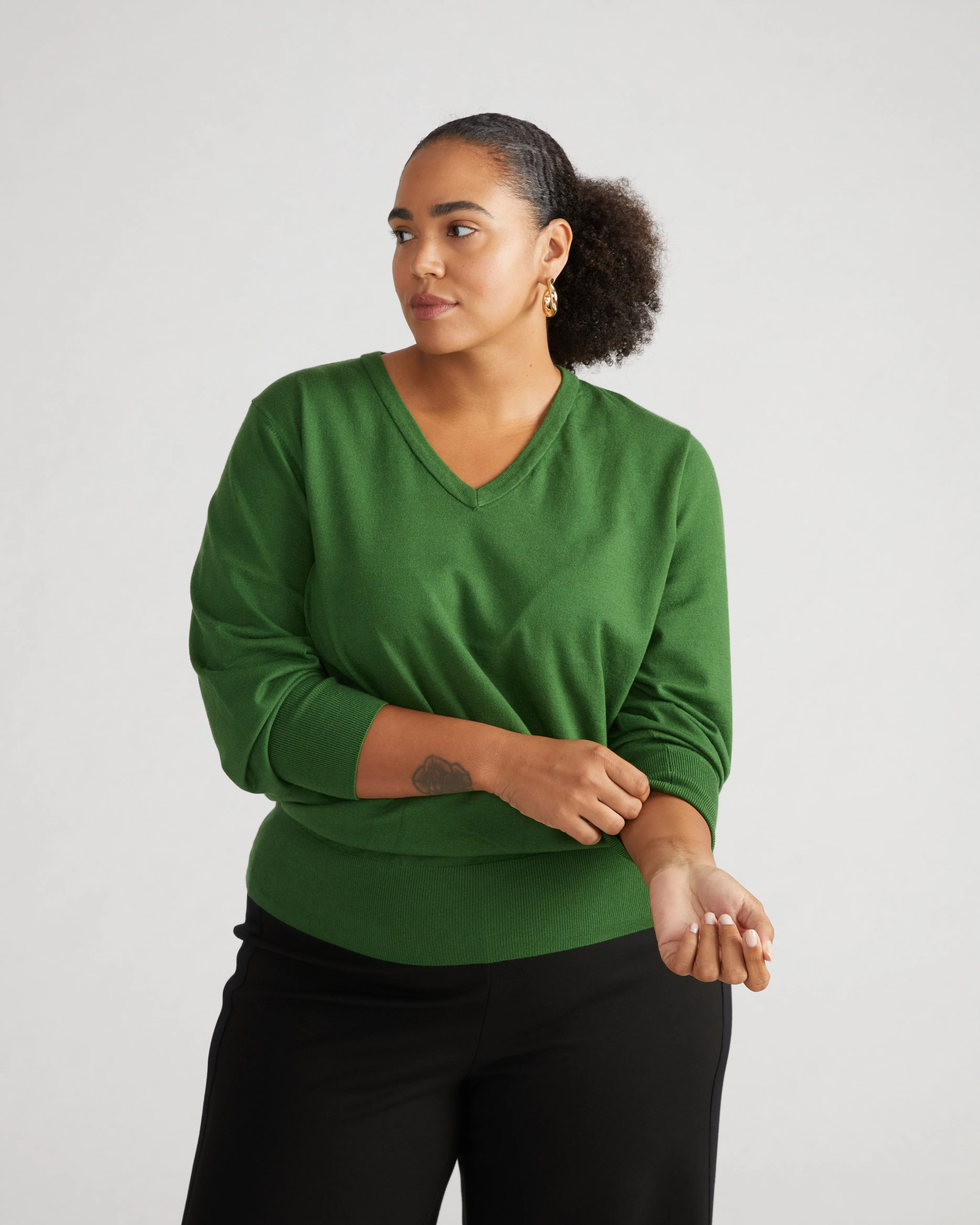 Savvy Fine Knit V Sweater - Fairway sold by Universal Standard product image thumbnail 2