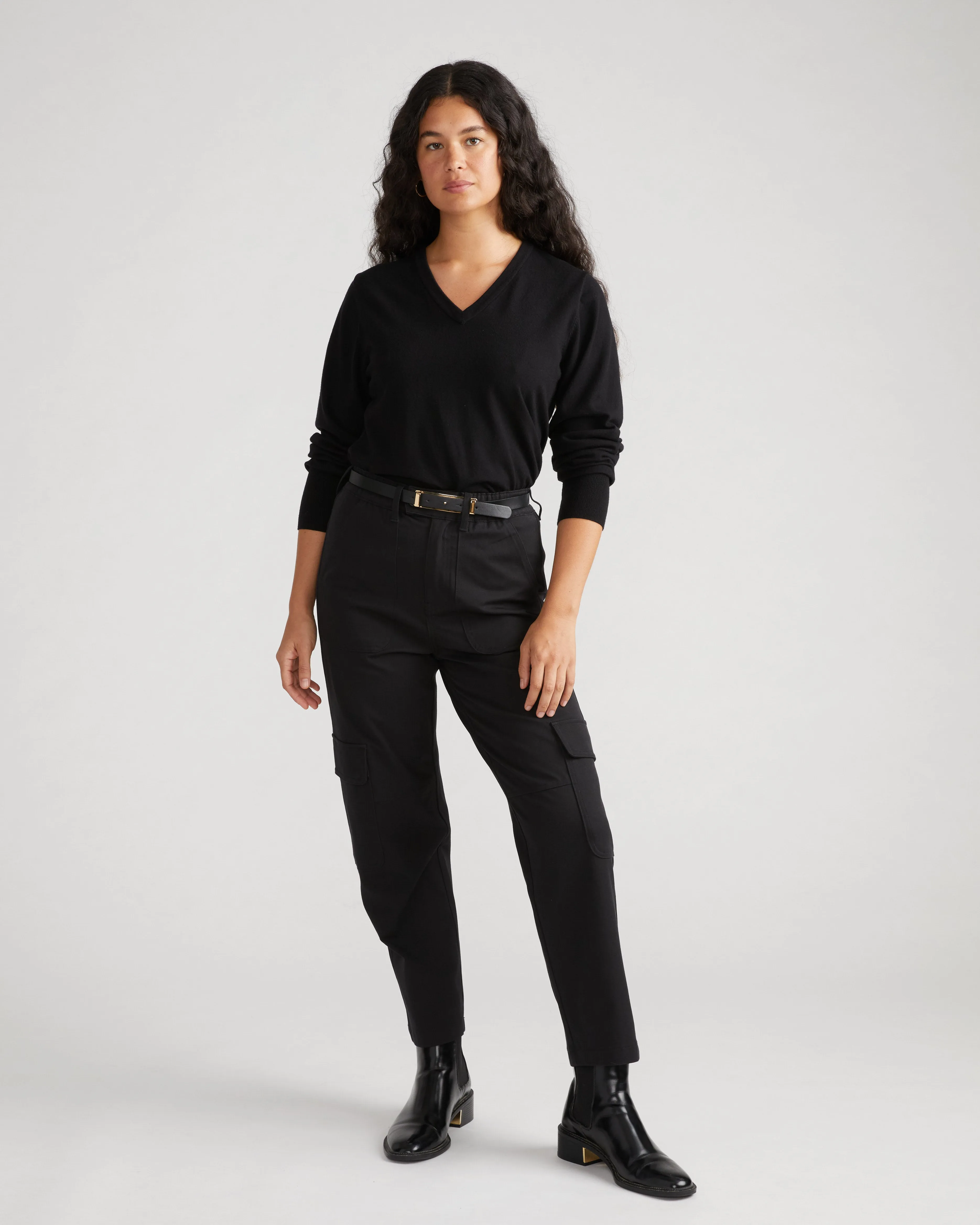 Savvy Fine Knit V Sweater - Black sold by Universal Standard product image thumbnail 2