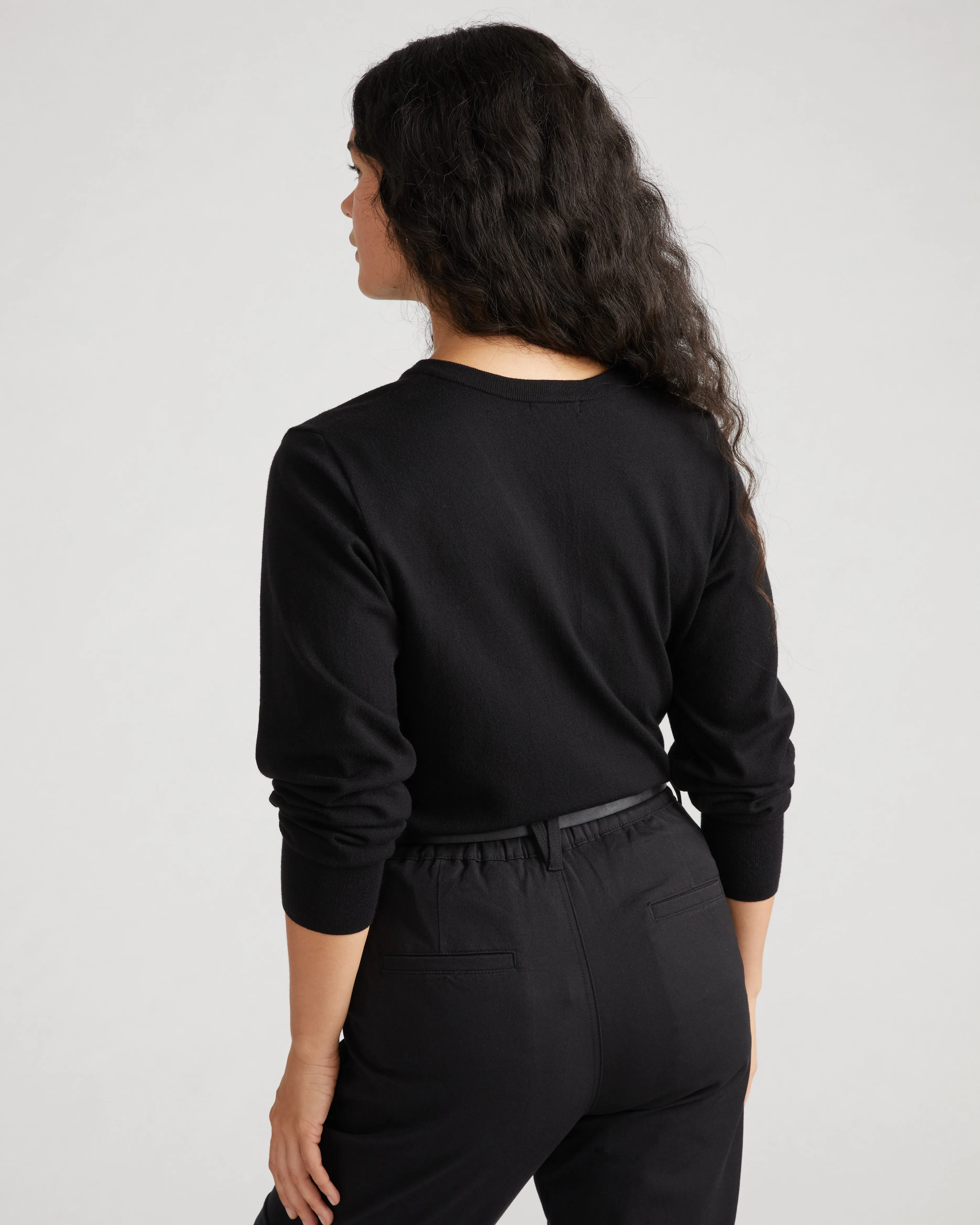 Savvy Fine Knit V Sweater - Black sold by Universal Standard product image thumbnail 3