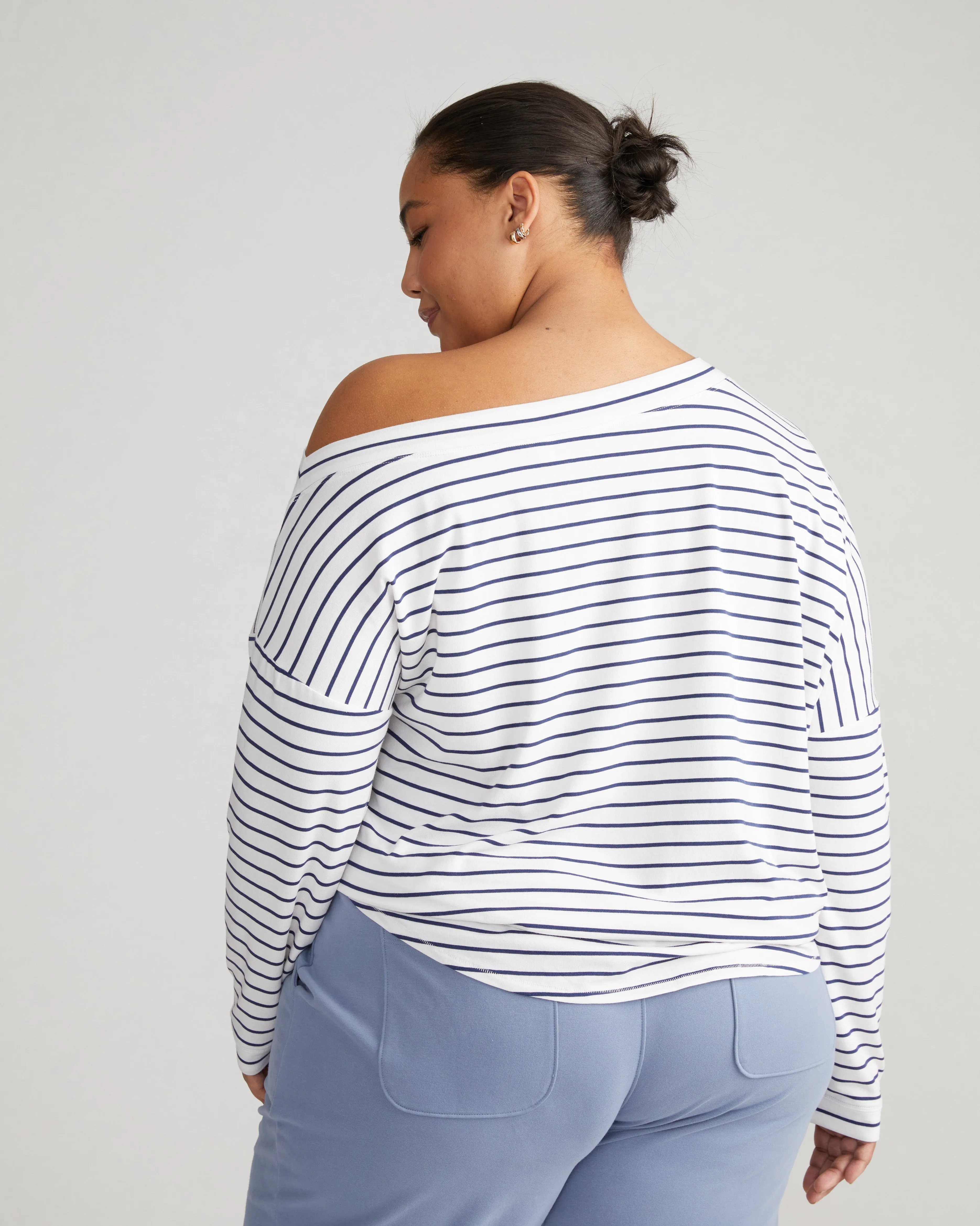 UltimateS Dolci Top - White/Cenote Stripe sold by Universal Standard product image thumbnail 4