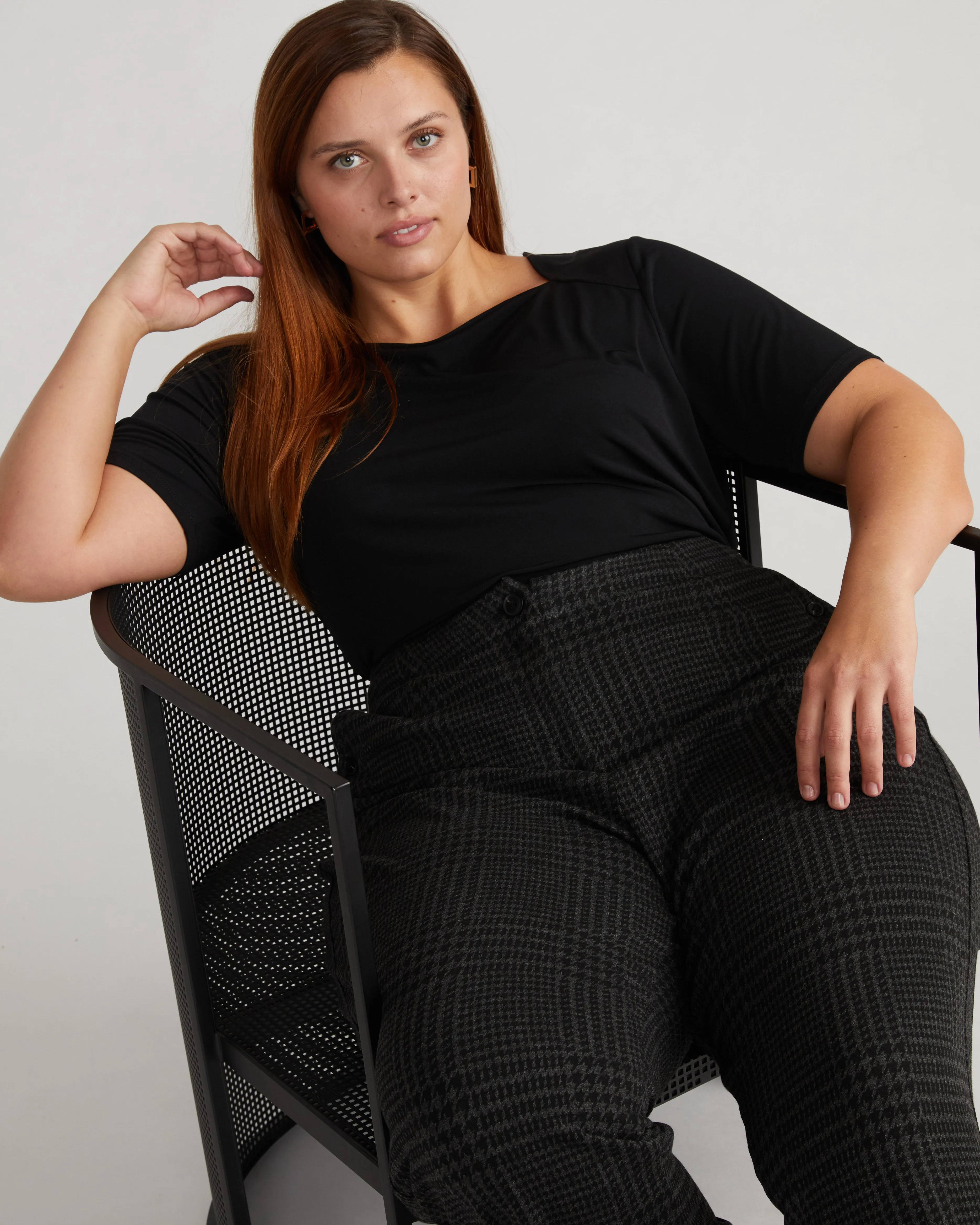 Audrey Tailored Ponte Pants - Storm Houndstooth sold by Universal Standard product image thumbnail 2