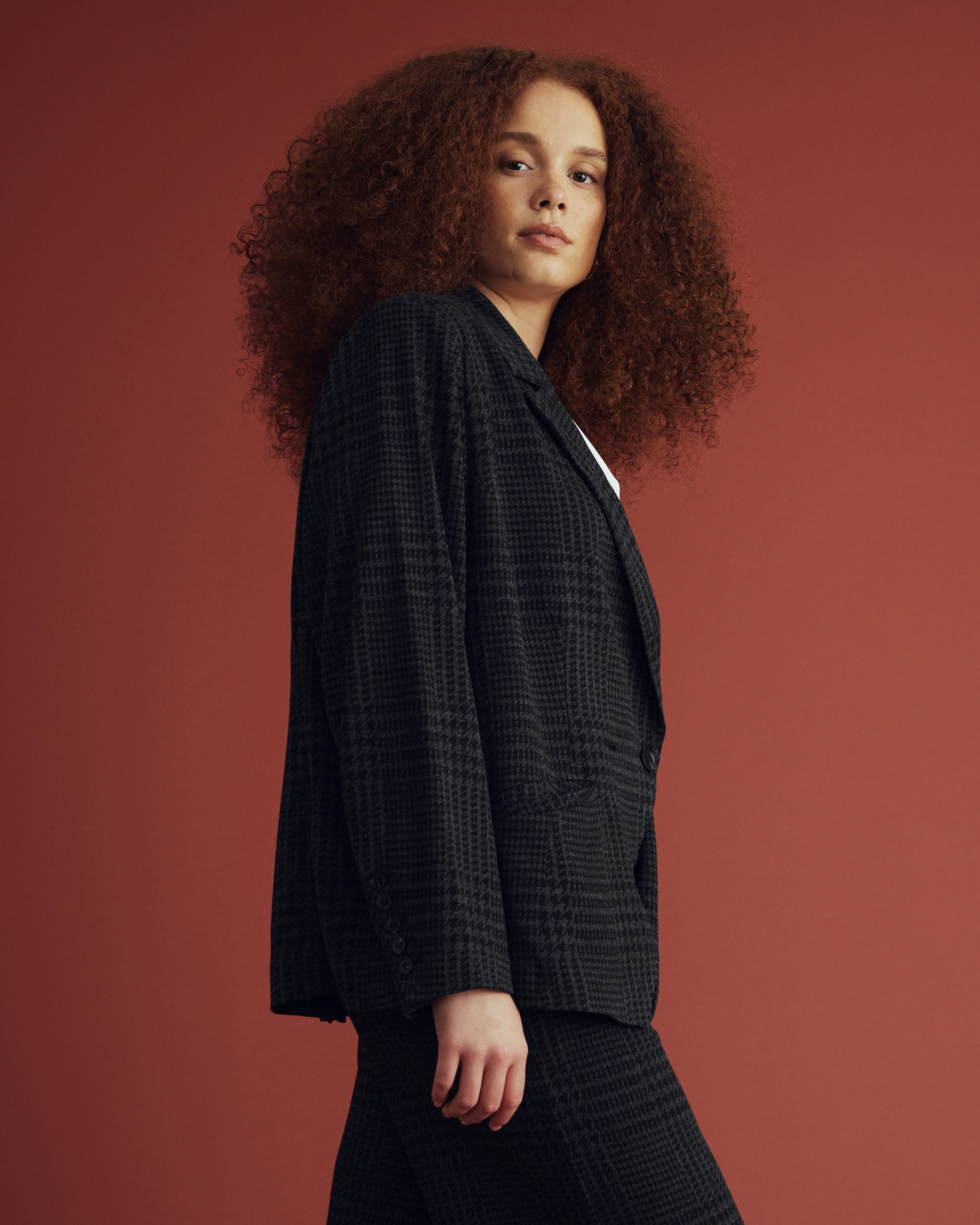 Bianca Double Breasted Ponte Blazer - Storm Houndstooth sold by Universal Standard product image thumbnail 2