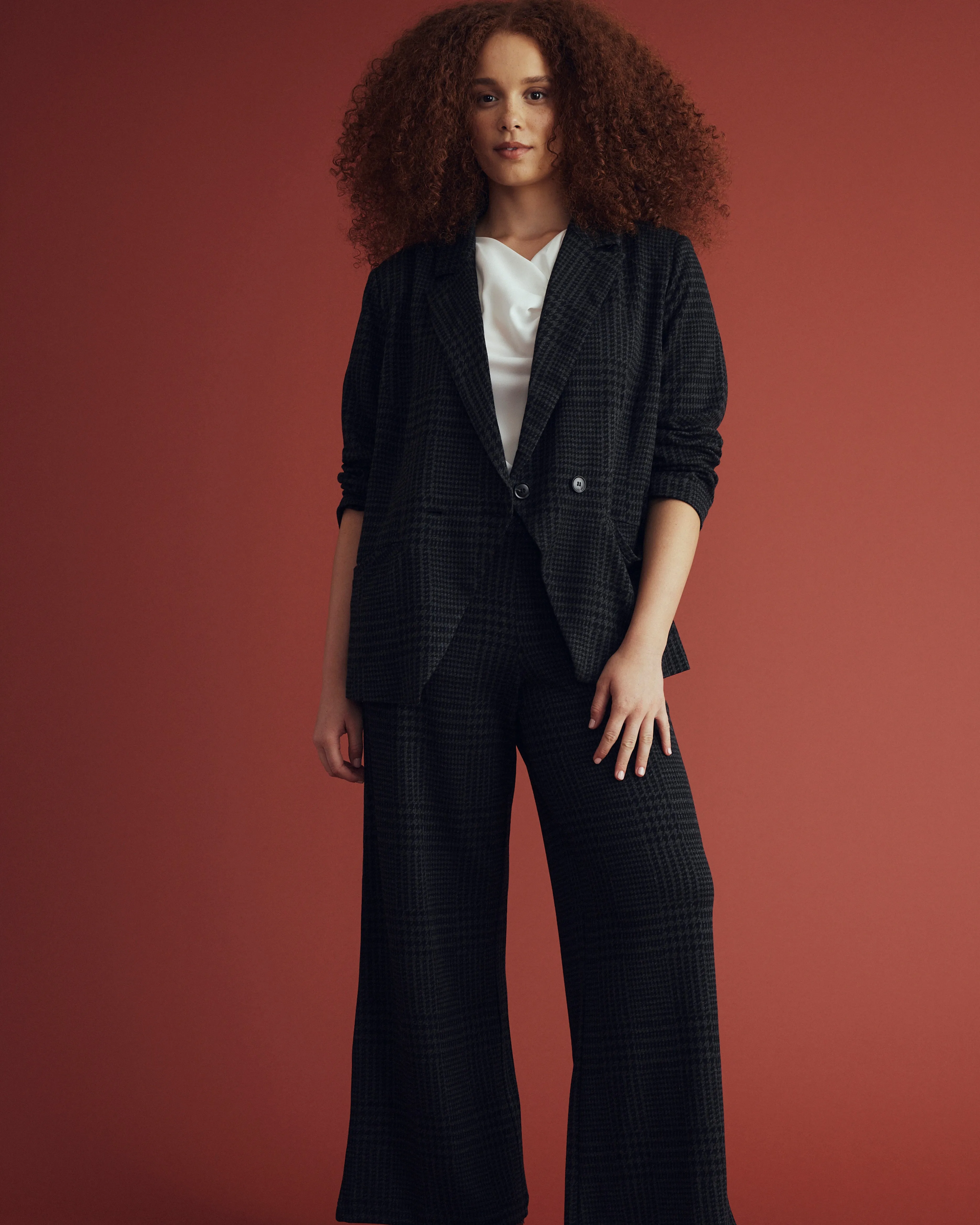 Bianca Double Breasted Ponte Blazer - Storm Houndstooth sold by Universal Standard product image thumbnail 3