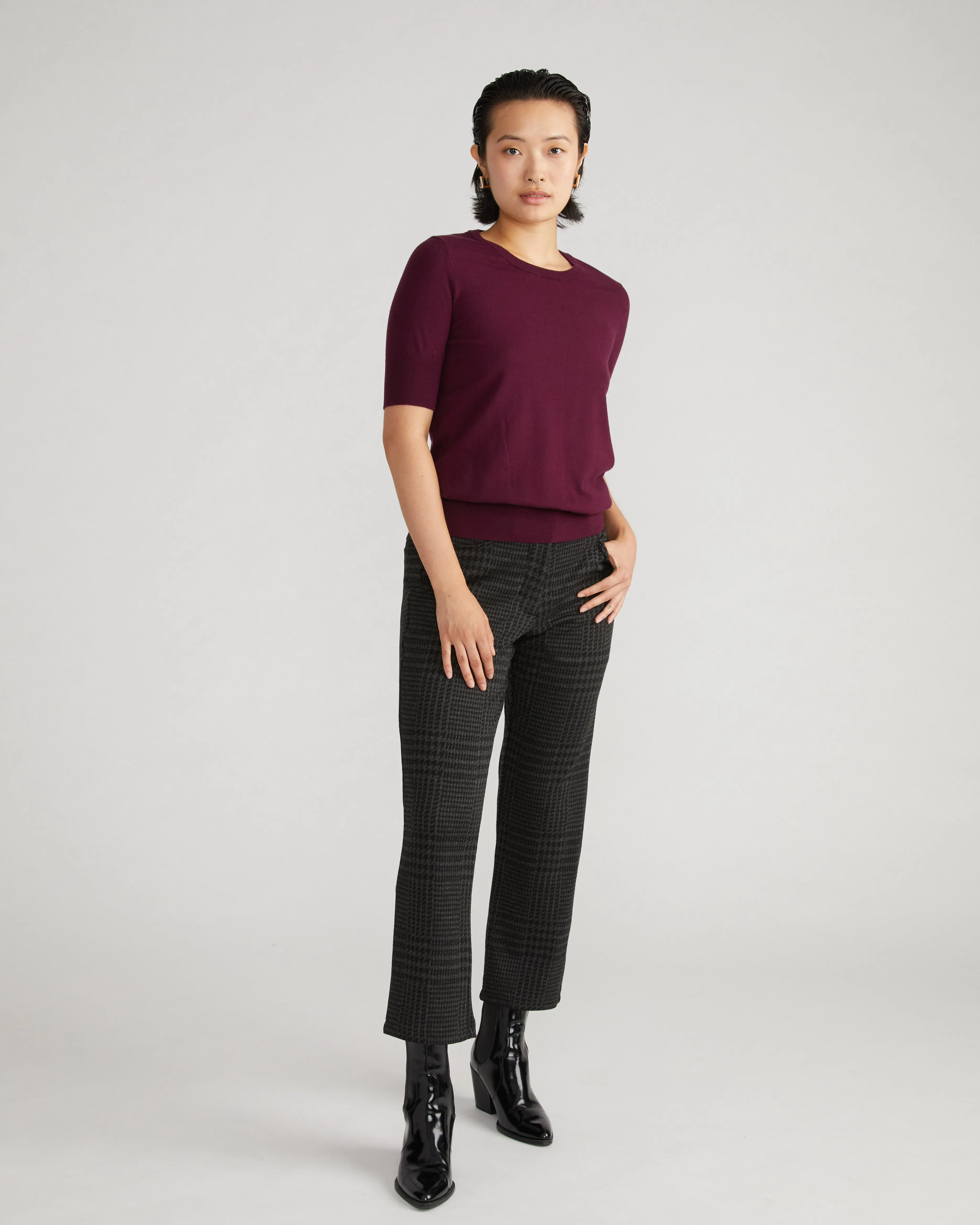 Cigarette Ponte Pants - Storm Houndstooth sold by Universal Standard product image thumbnail 3