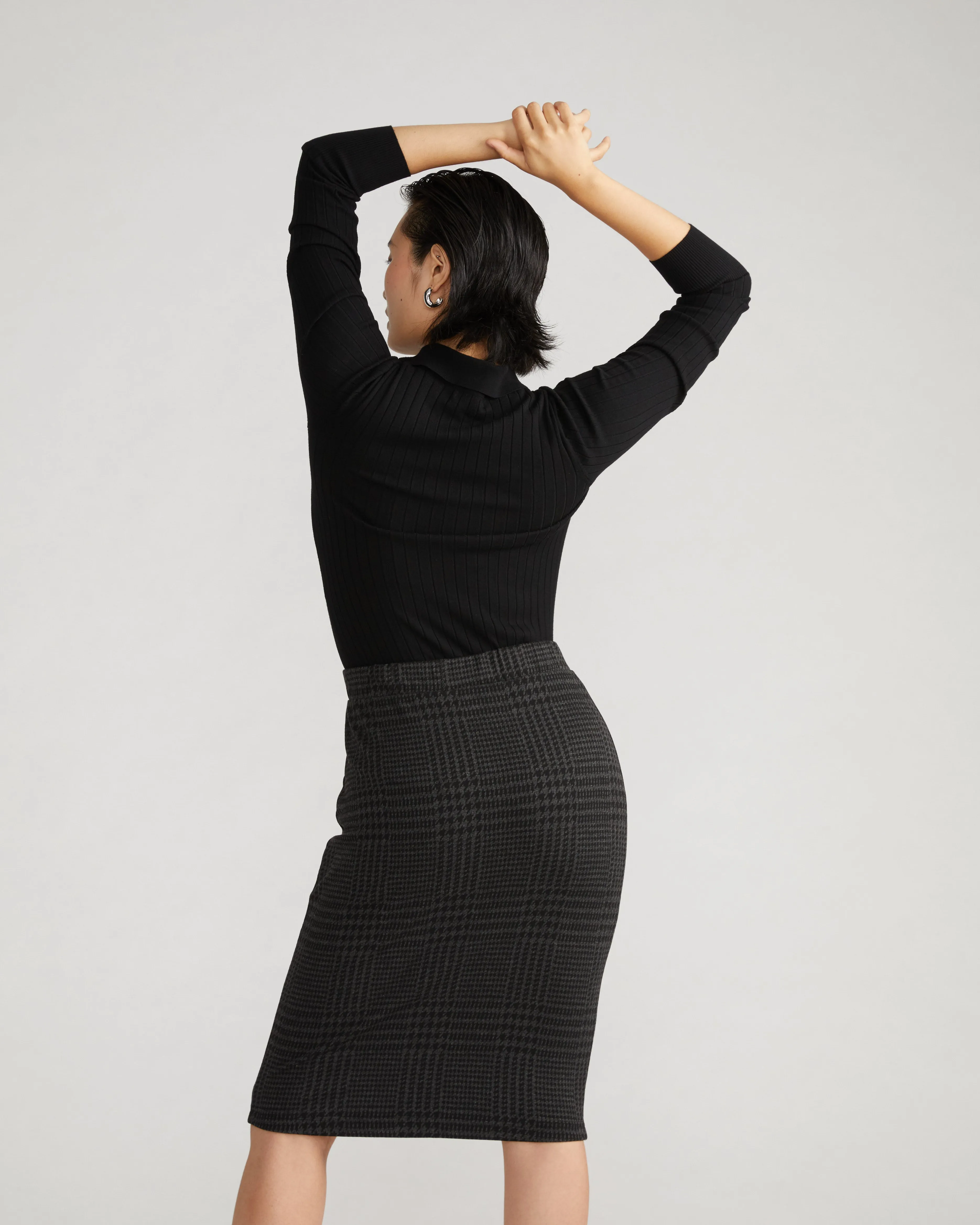 Danube Ponte Skirt - Storm Houndstooth sold by Universal Standard product image thumbnail 3
