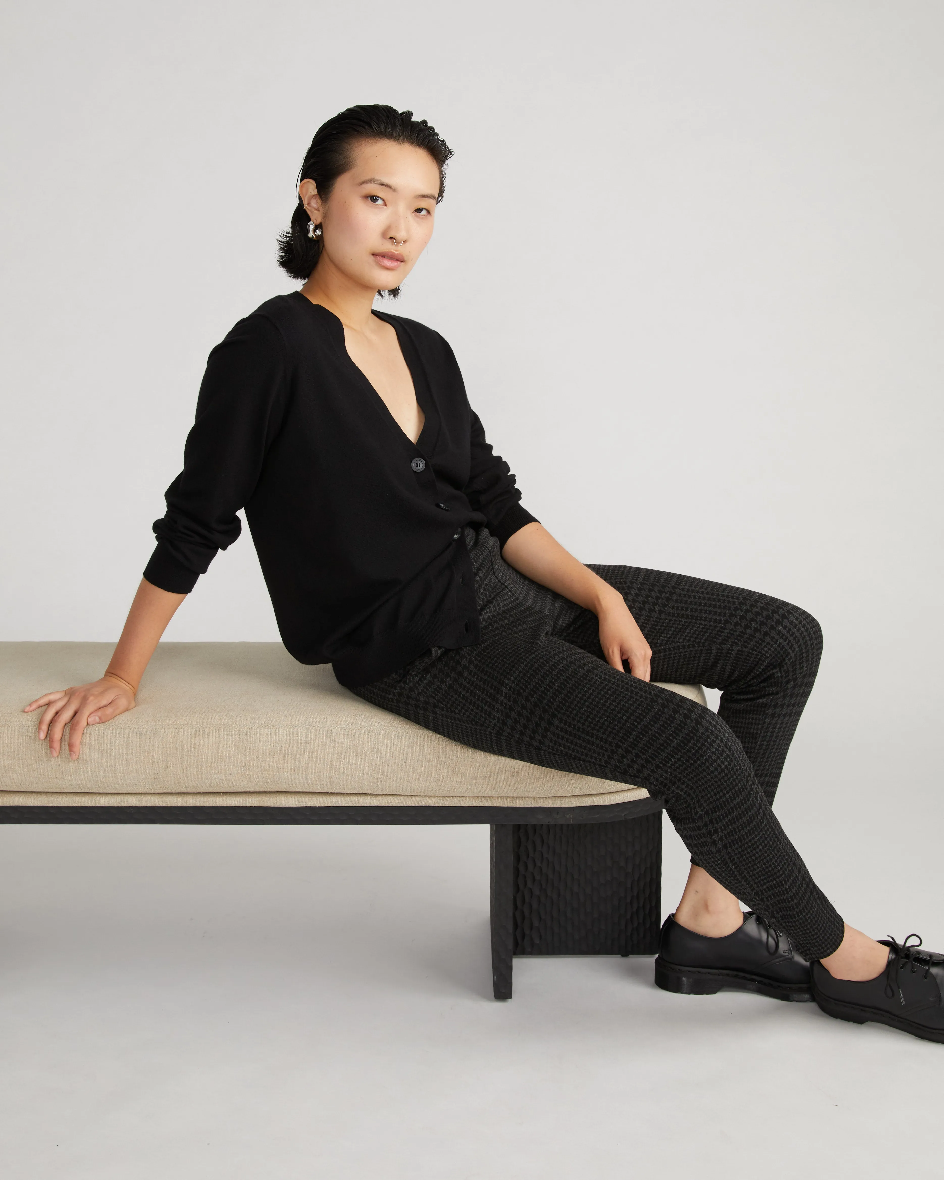 Minimalist Moro Pocket Signature Ponte Pants - Storm Houndstooth sold by Universal Standard product image thumbnail 2