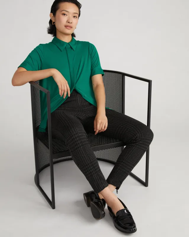 Moro Pintuck Pocket Ponte Pants - Storm Houndstooth sold by Universal Standard