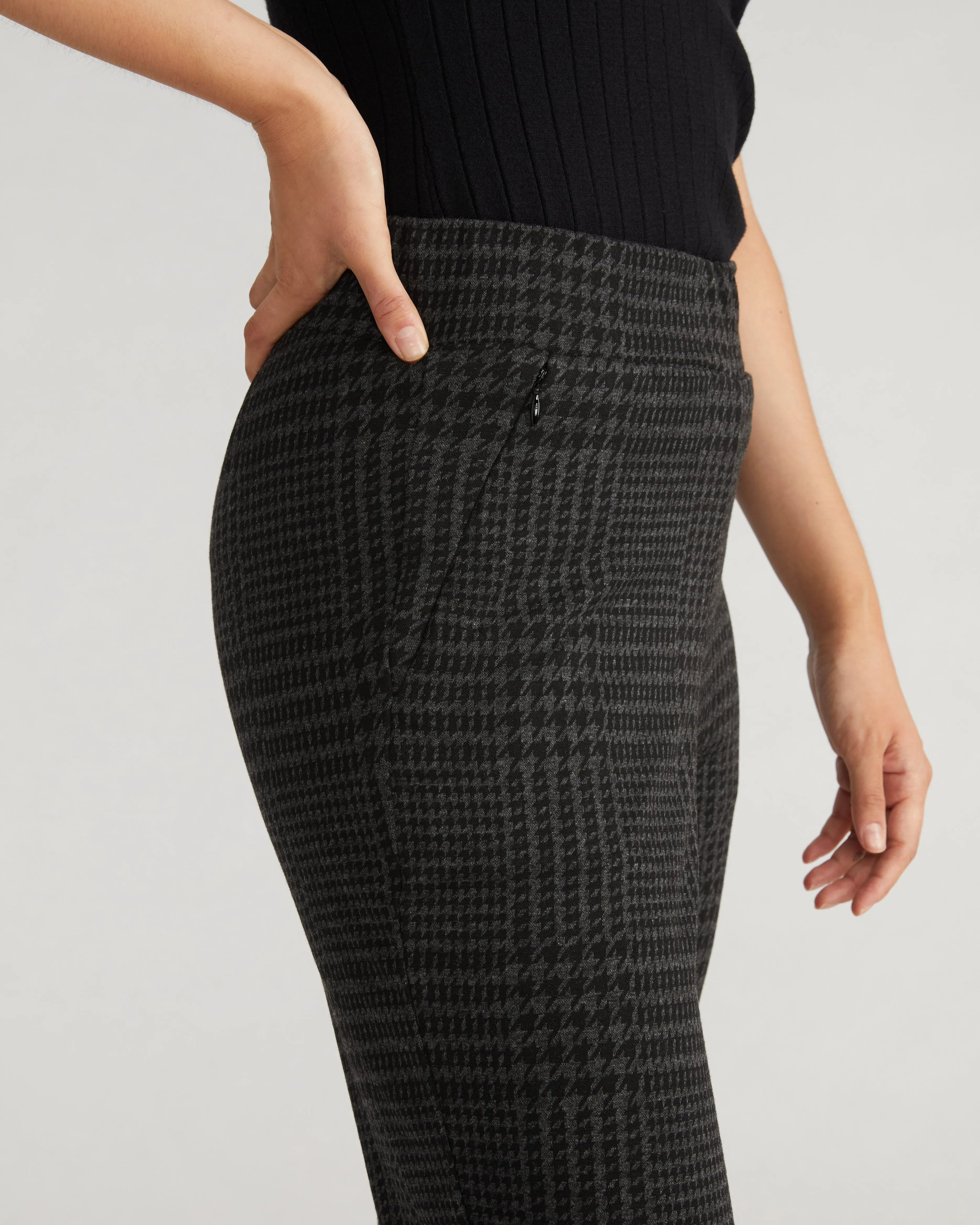 Smart Signature Ponte Pants - Storm Houndstooth sold by Universal Standard