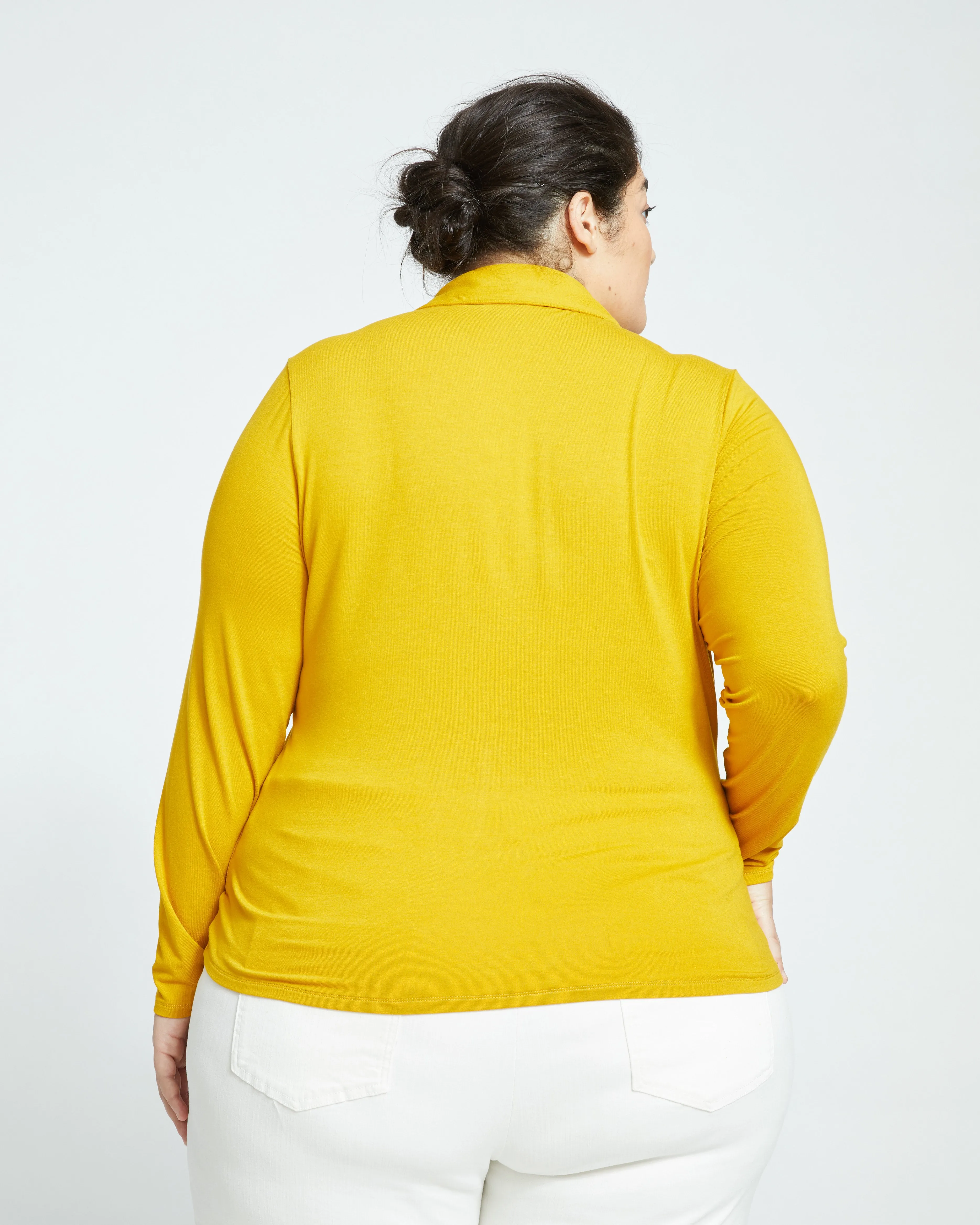 Aalto Liquid Jersey Polo Top - Brass sold by Universal Standard product image thumbnail 5