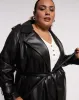 Sade Faux Leather Trench Coat - Black sold by Universal Standard