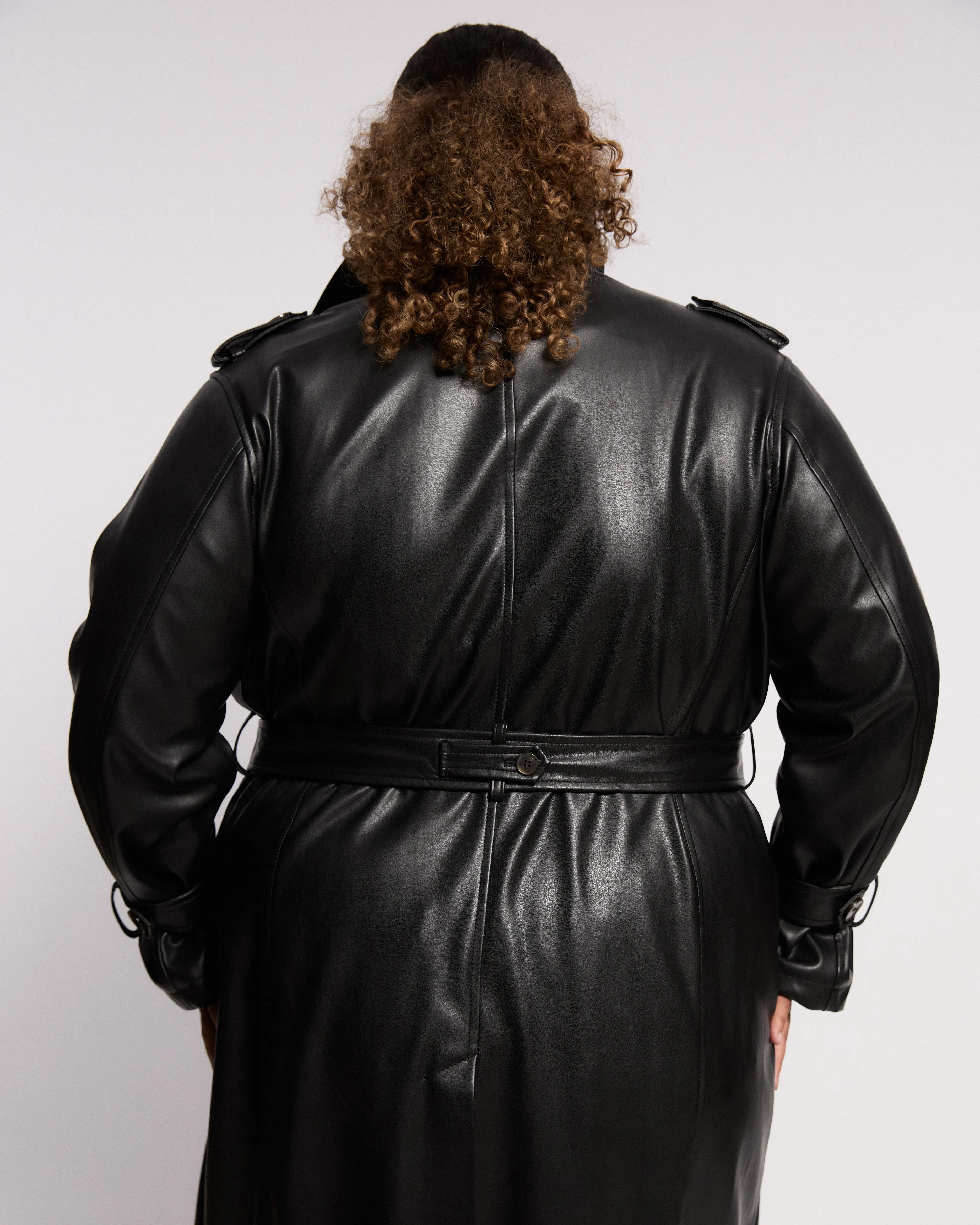 Sade Faux Leather Trench Coat - Black sold by Universal Standard product image thumbnail 2