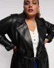 Sade Faux Leather Trench Coat - Black sold by Universal Standard