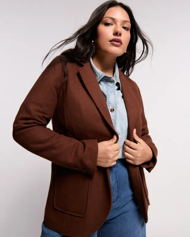 Kidjo Tailored Wool Jacket - Grizzly sold by Universal Standard