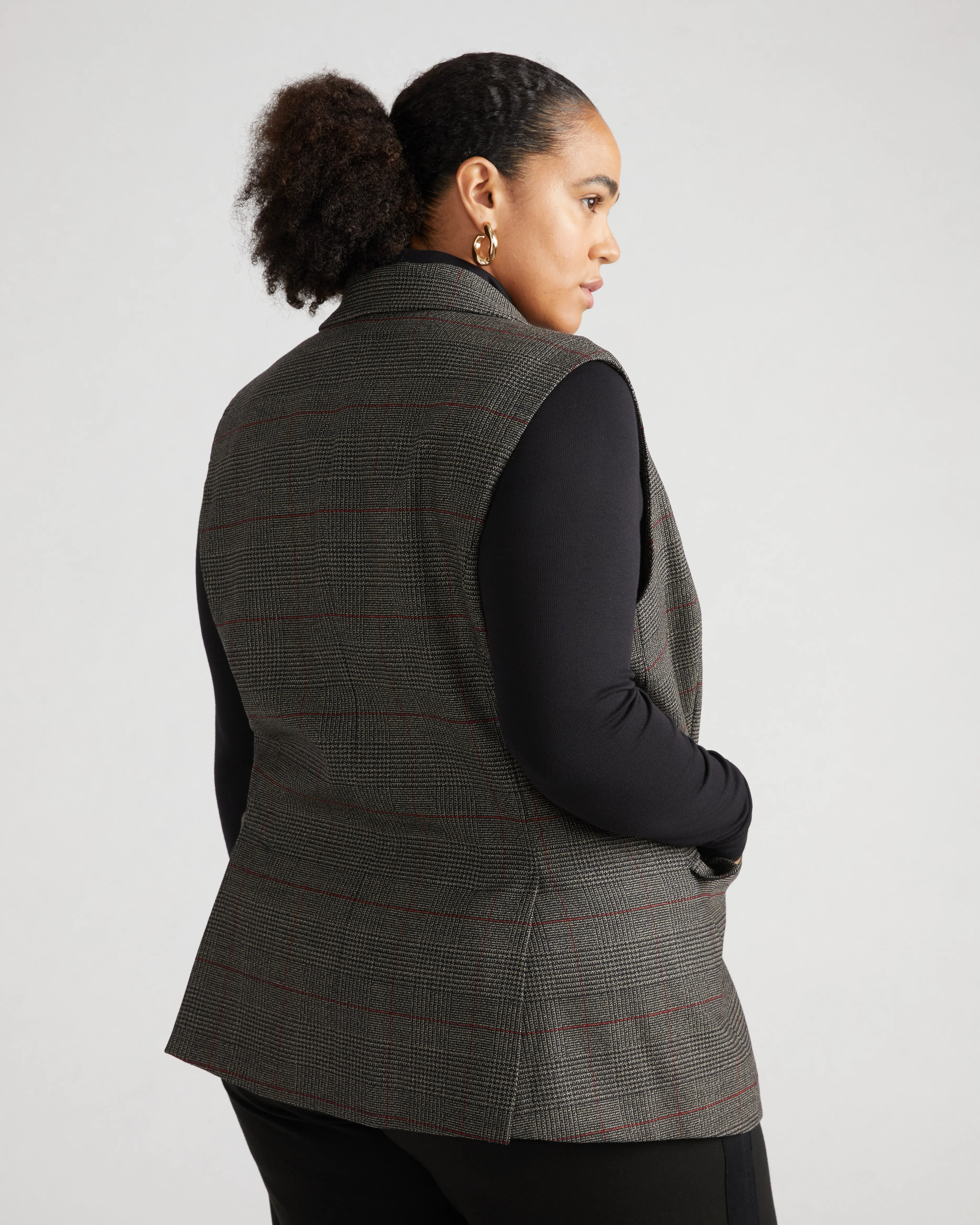 Annie Tailored Wool Vest - Chocolate Plaid sold by Universal Standard product image thumbnail 4