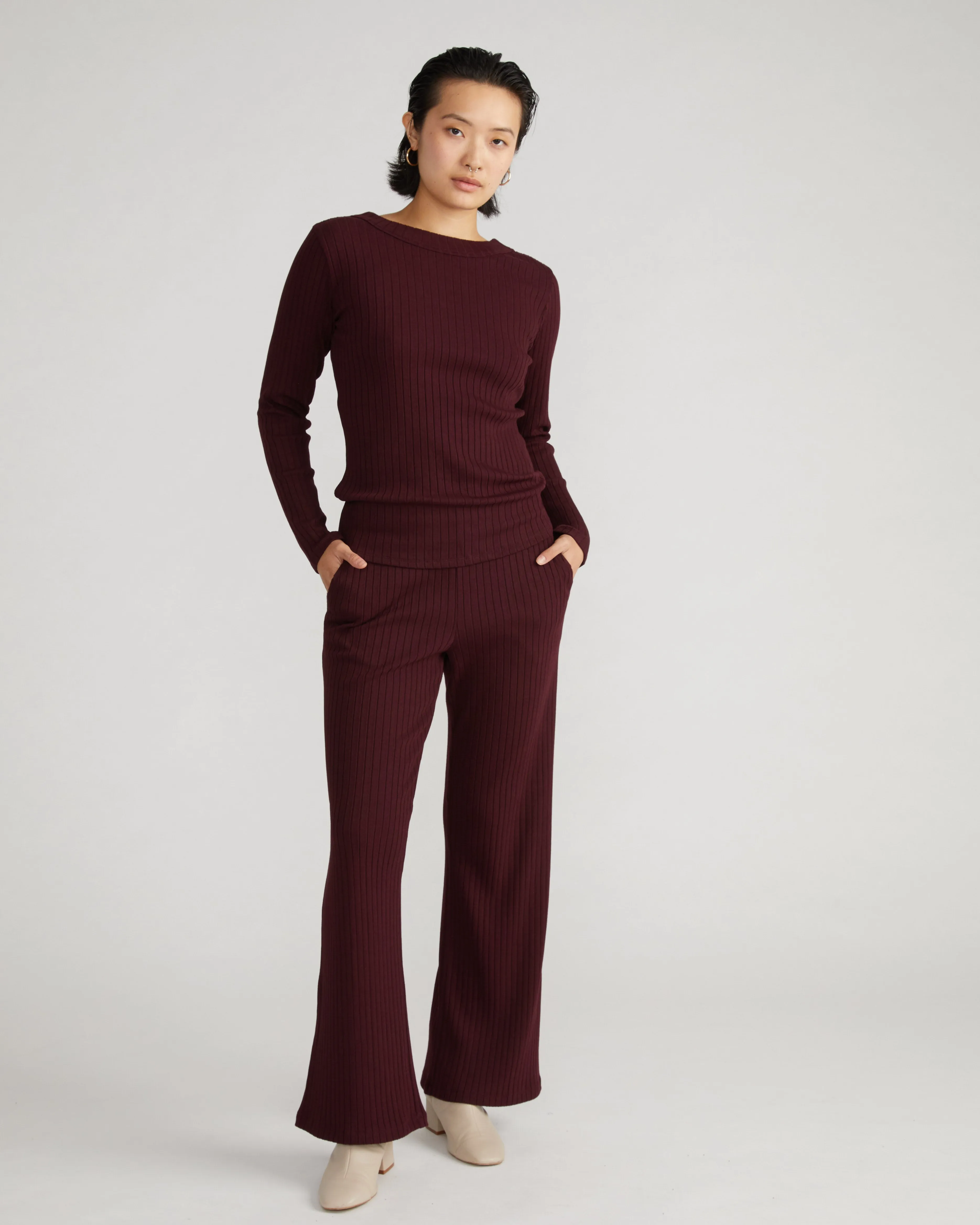 Aspen Rib Scoop Back Top - Black Cherry sold by Universal Standard product image thumbnail 3