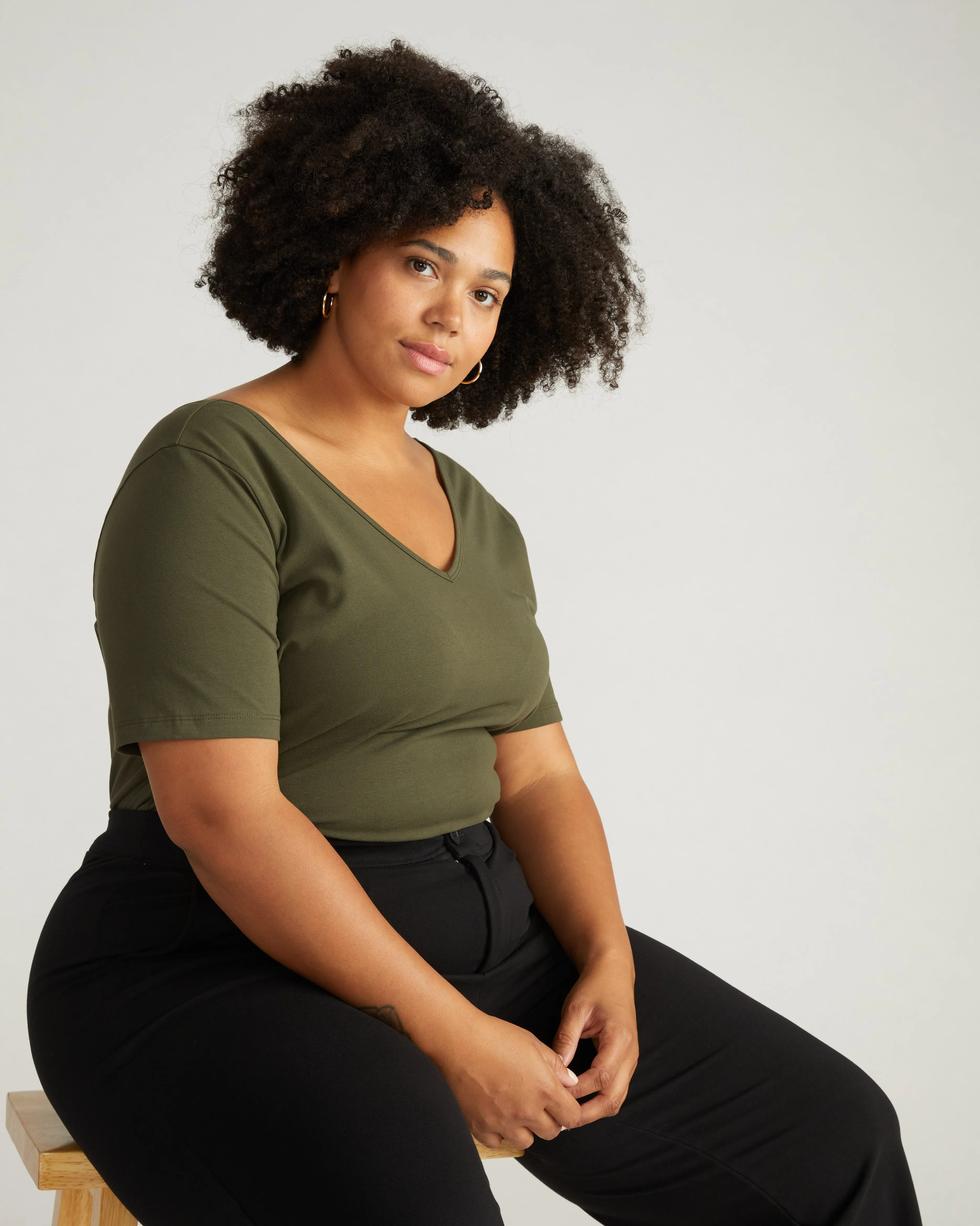 Double V Tee - Nori sold by Universal Standard