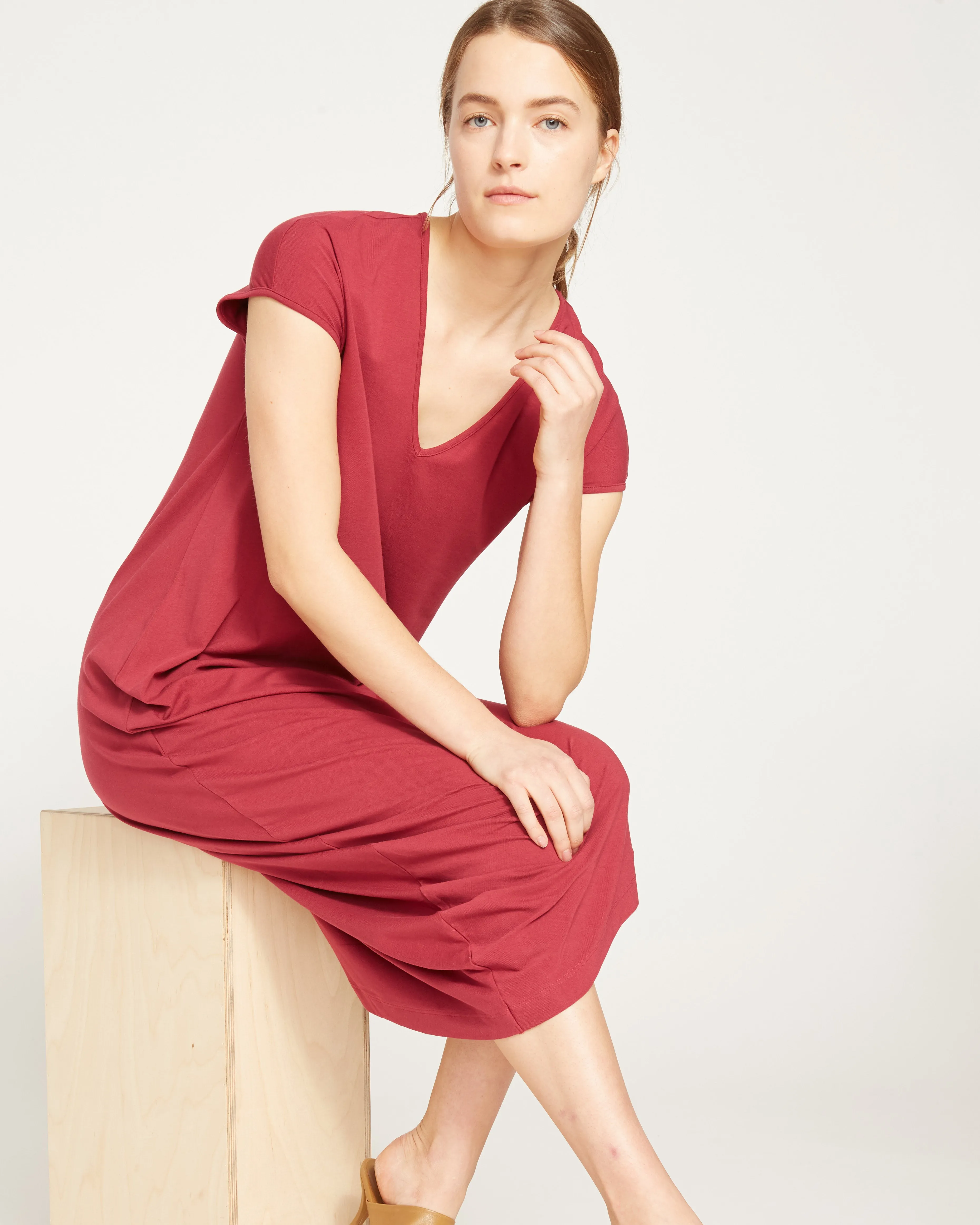 Iconic Geneva V-Neck Dress - Berry sold by Universal Standard product image thumbnail 2