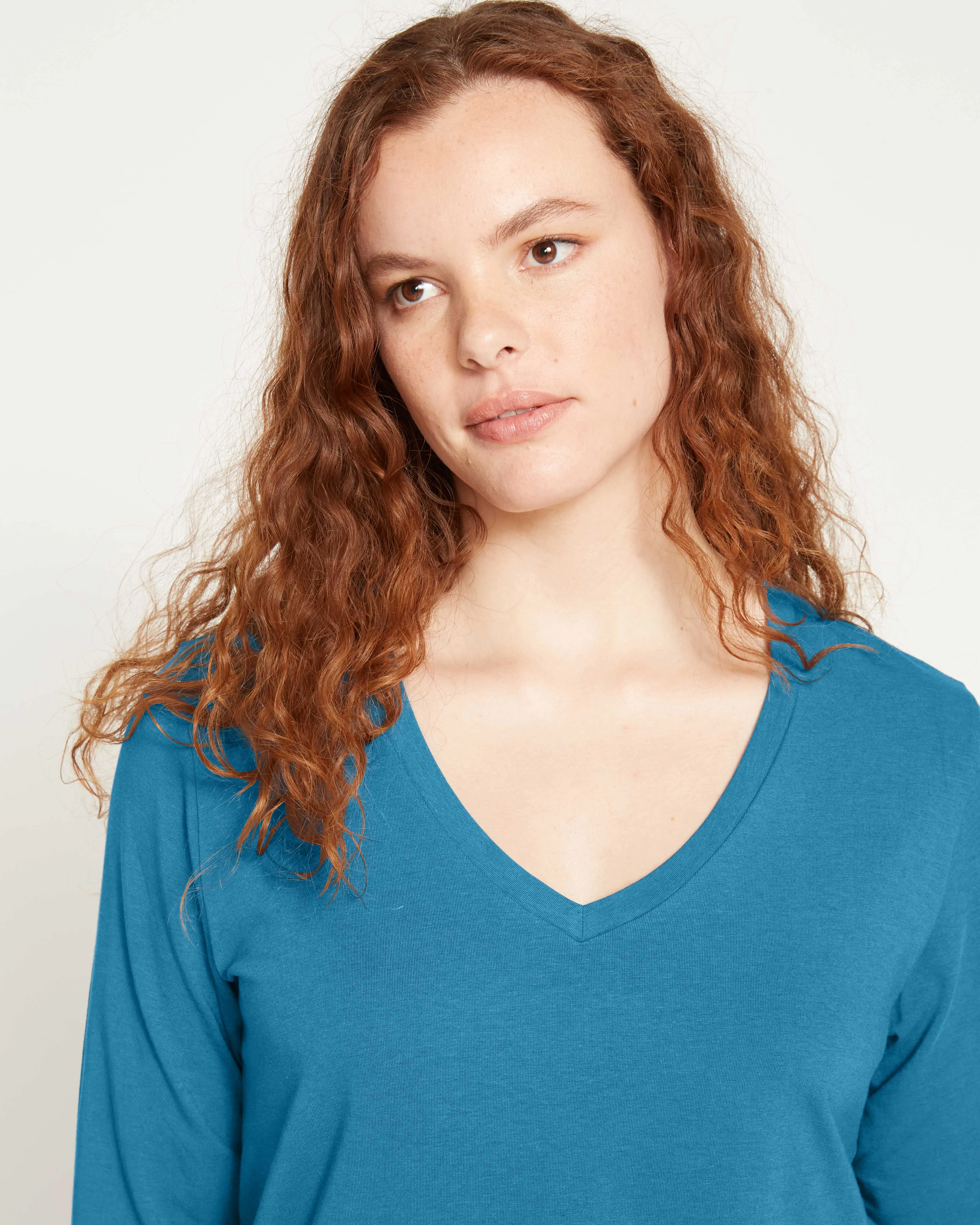 Long Sleeve V Rex - True Blue sold by Universal Standard