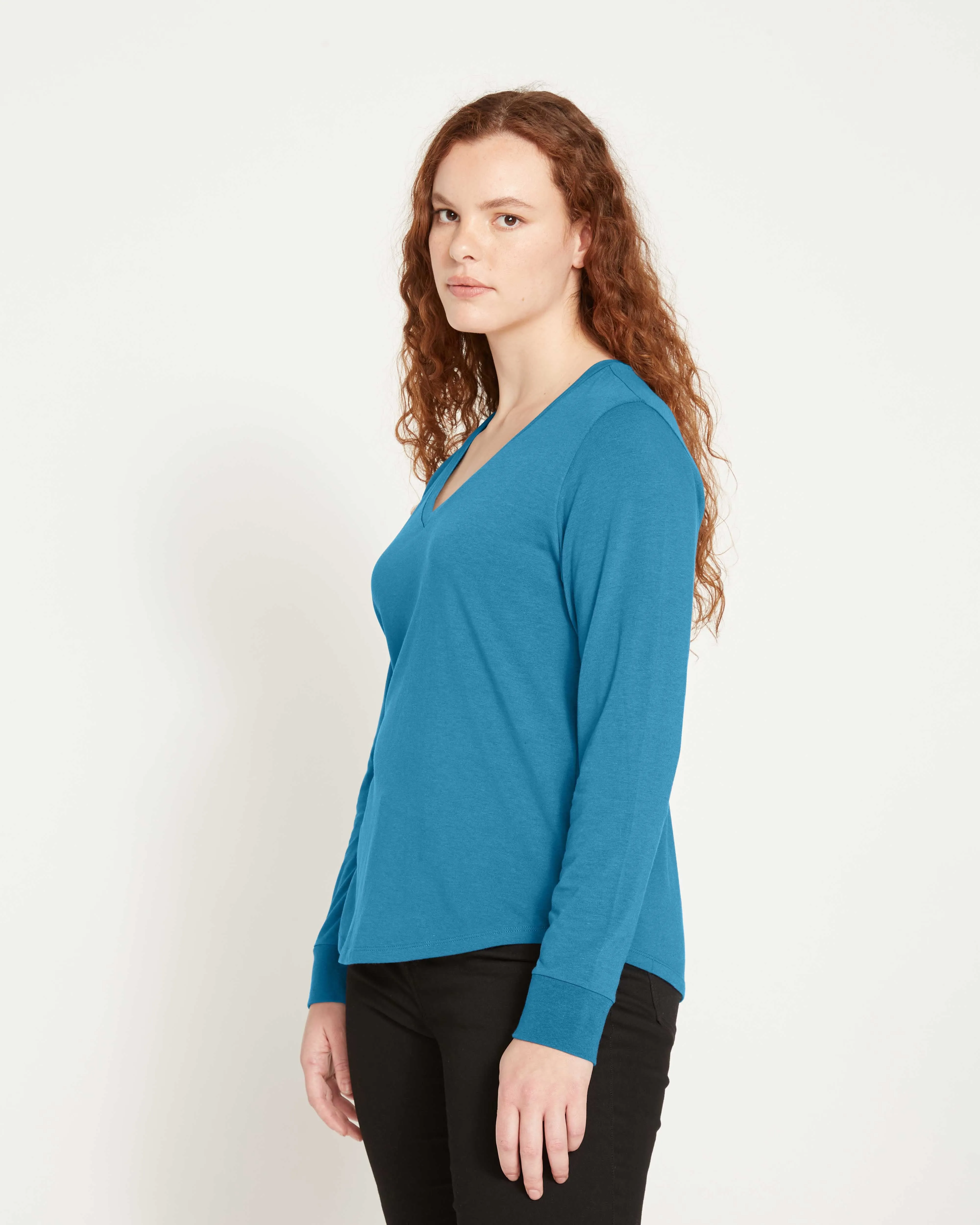 Long Sleeve V Rex - True Blue sold by Universal Standard product image thumbnail 3