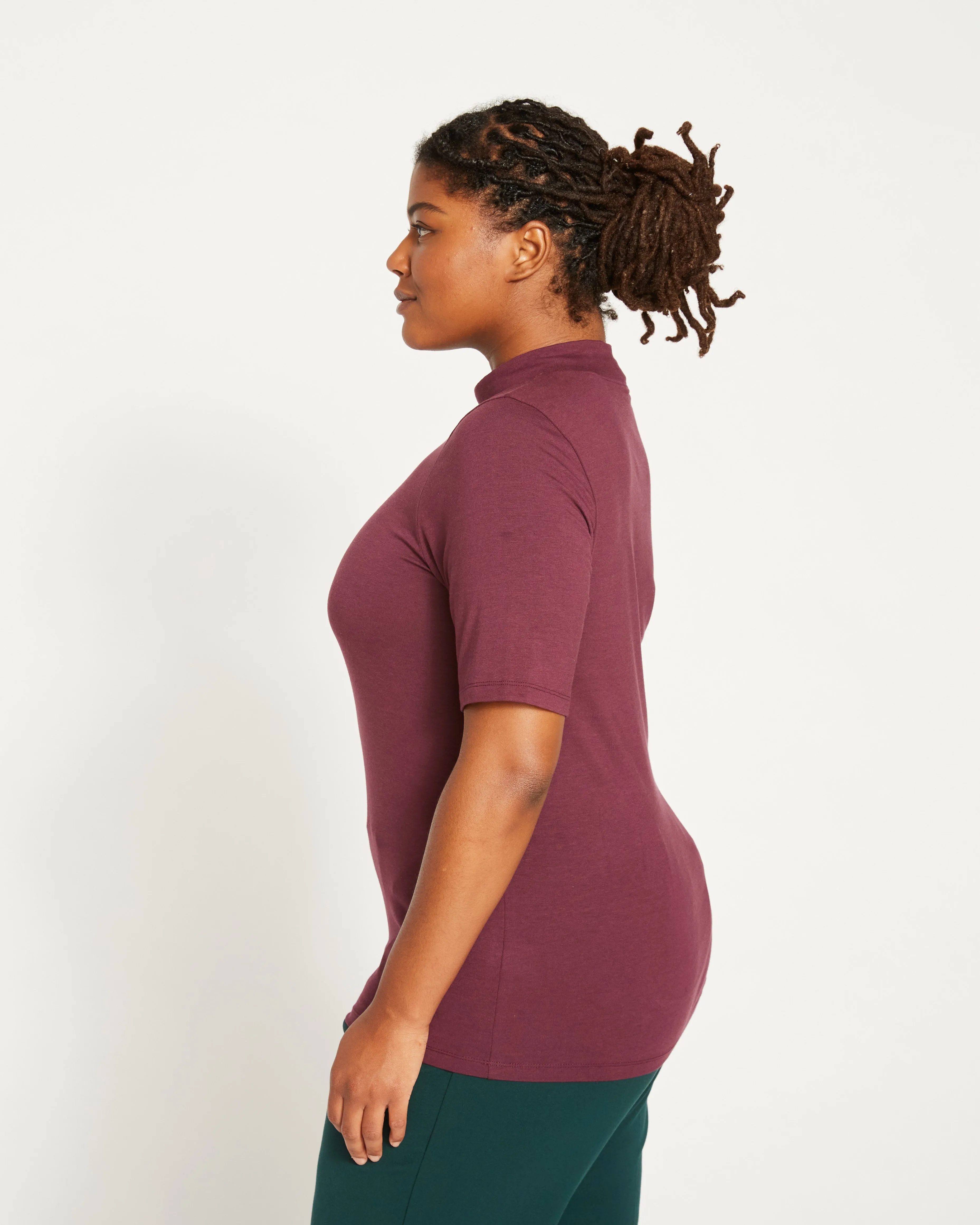 Modern Mock Neck Tee - Eggplant sold by Universal Standard product image thumbnail 2