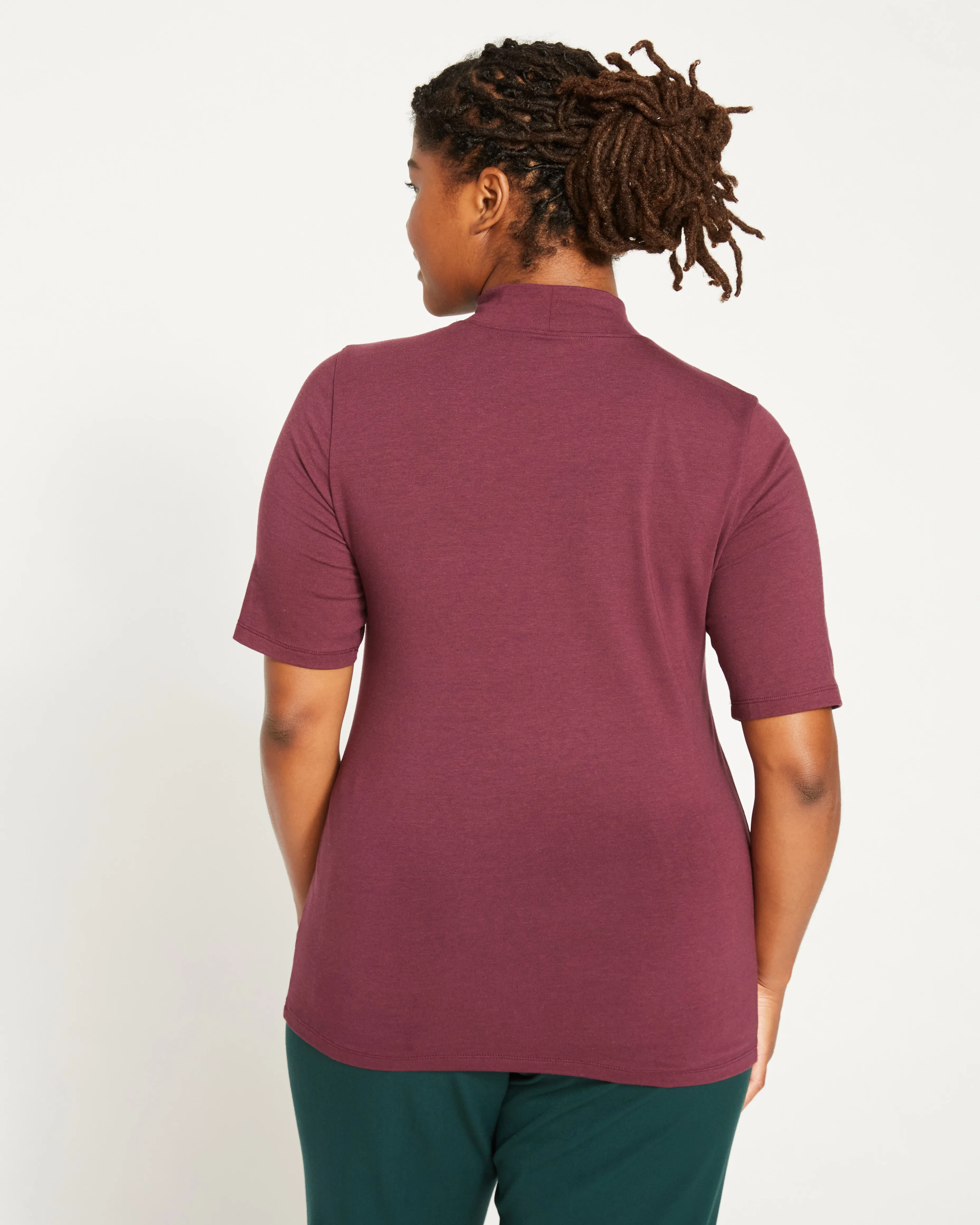 Modern Mock Neck Tee - Eggplant sold by Universal Standard product image thumbnail 4