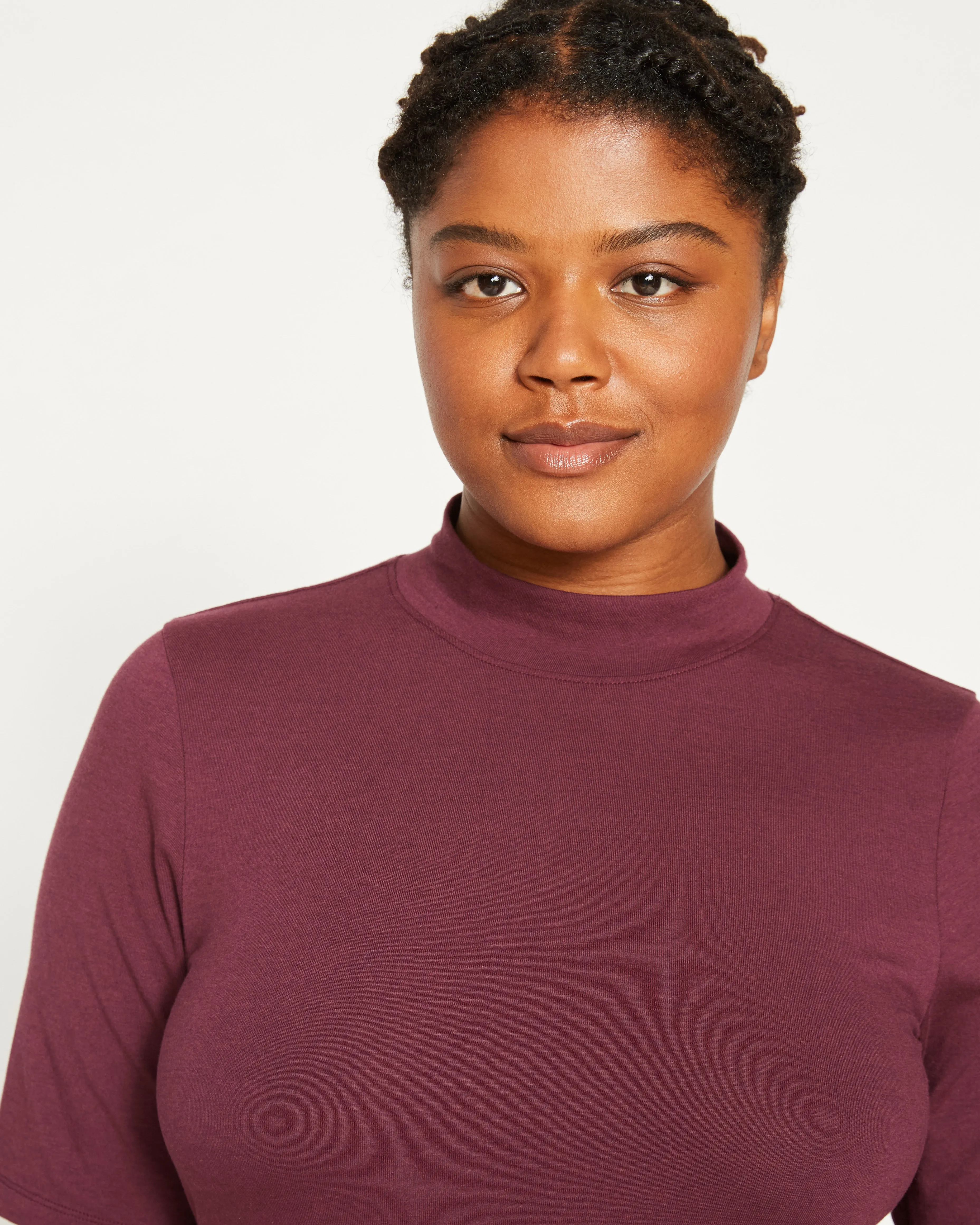 Modern Mock Neck Tee - Eggplant sold by Universal Standard
