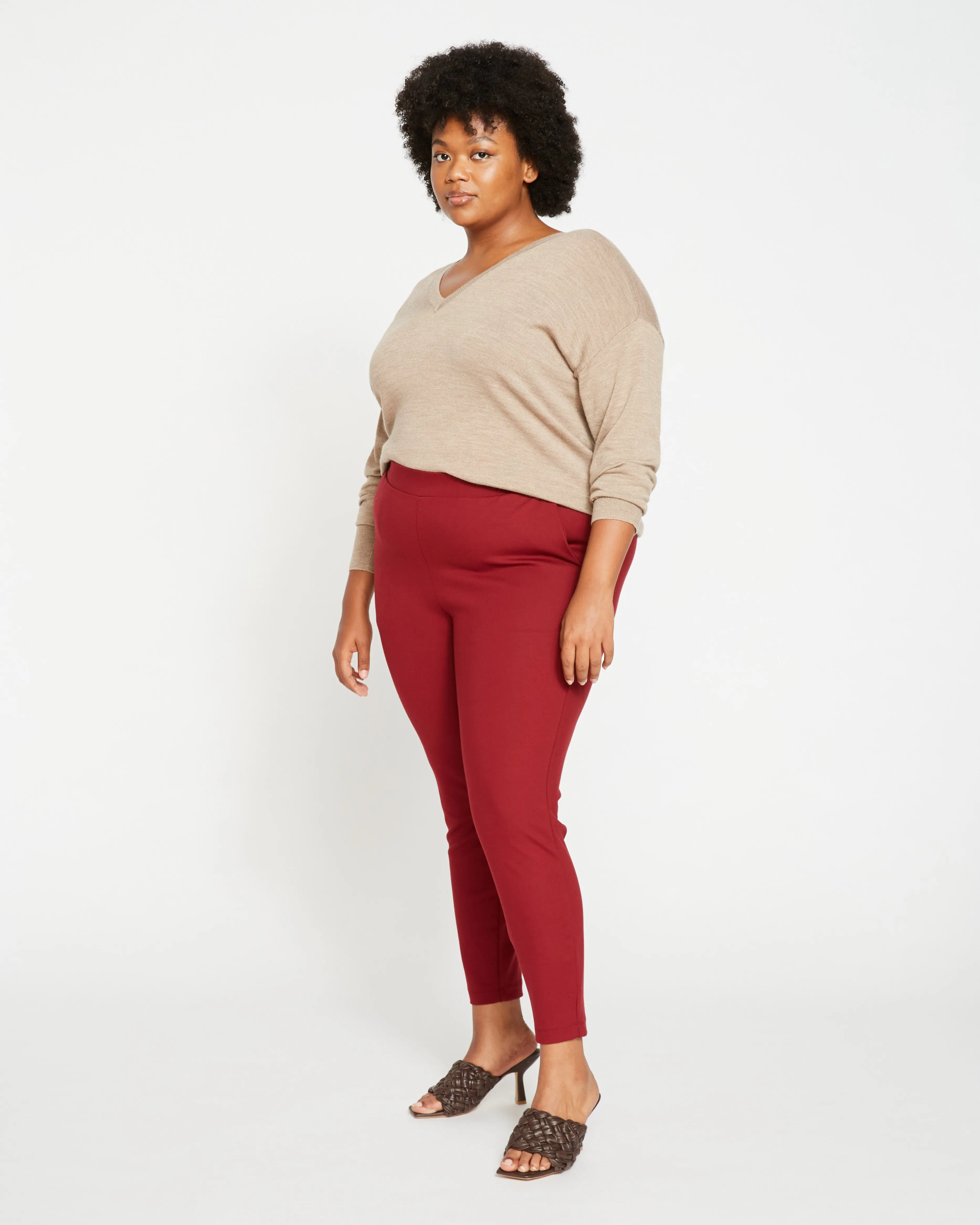 Minimalist Moro Pocket Signature Ponte Pants - Red sold by Universal Standard product image thumbnail 2