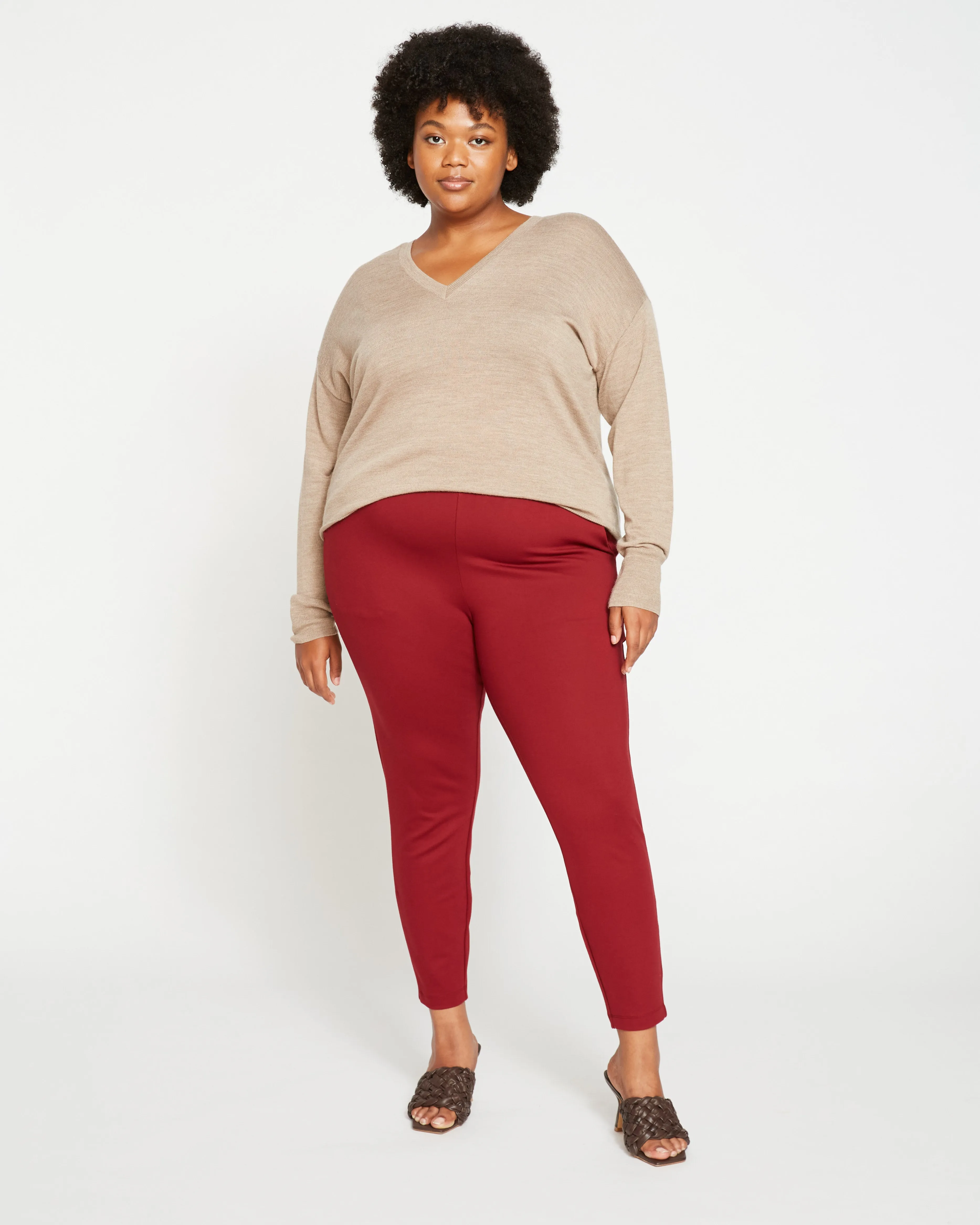 Minimalist Moro Pocket Signature Ponte Pants - Red sold by Universal Standard