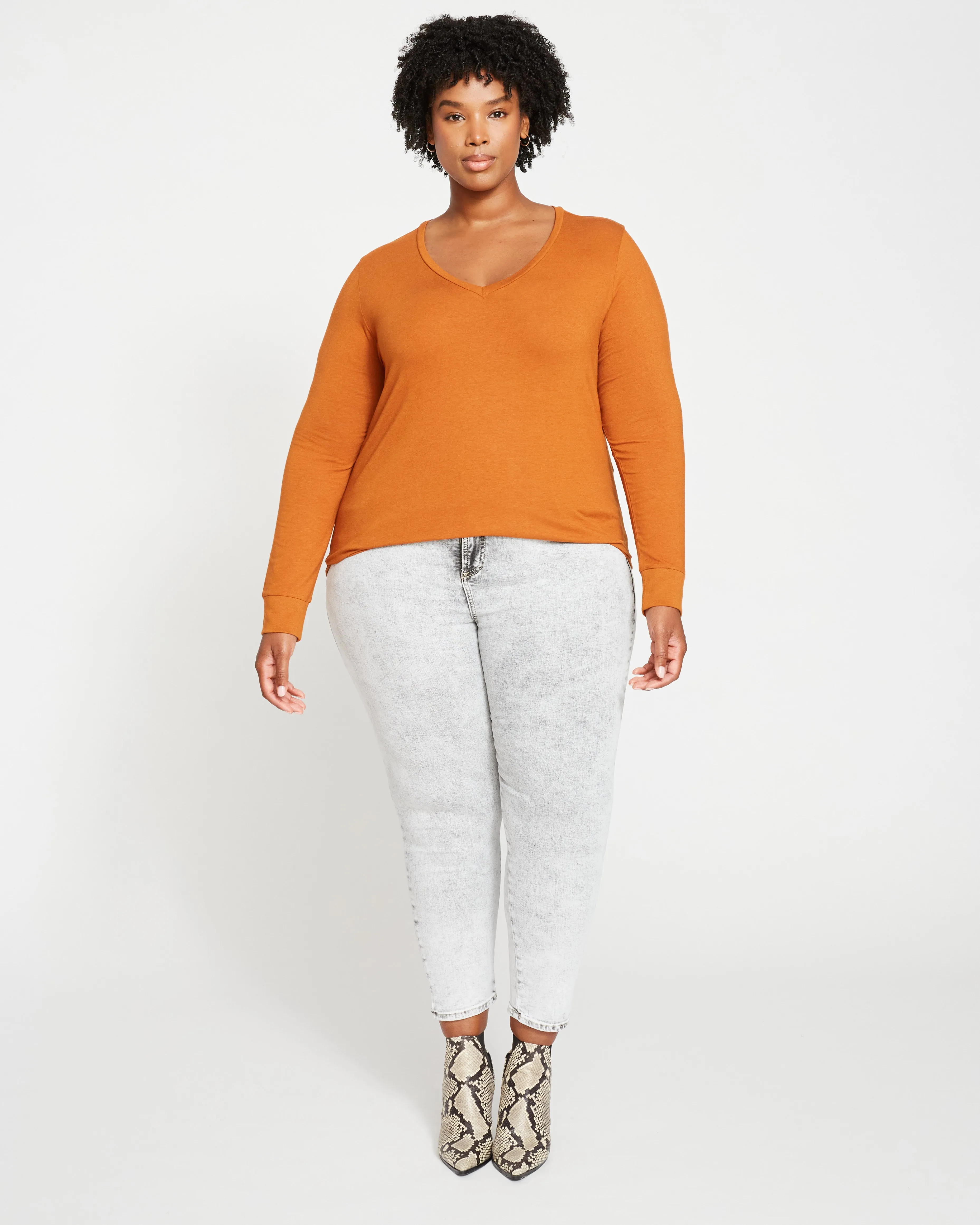 Long Sleeve V Rex - Caramel Cafe sold by Universal Standard product image thumbnail 2