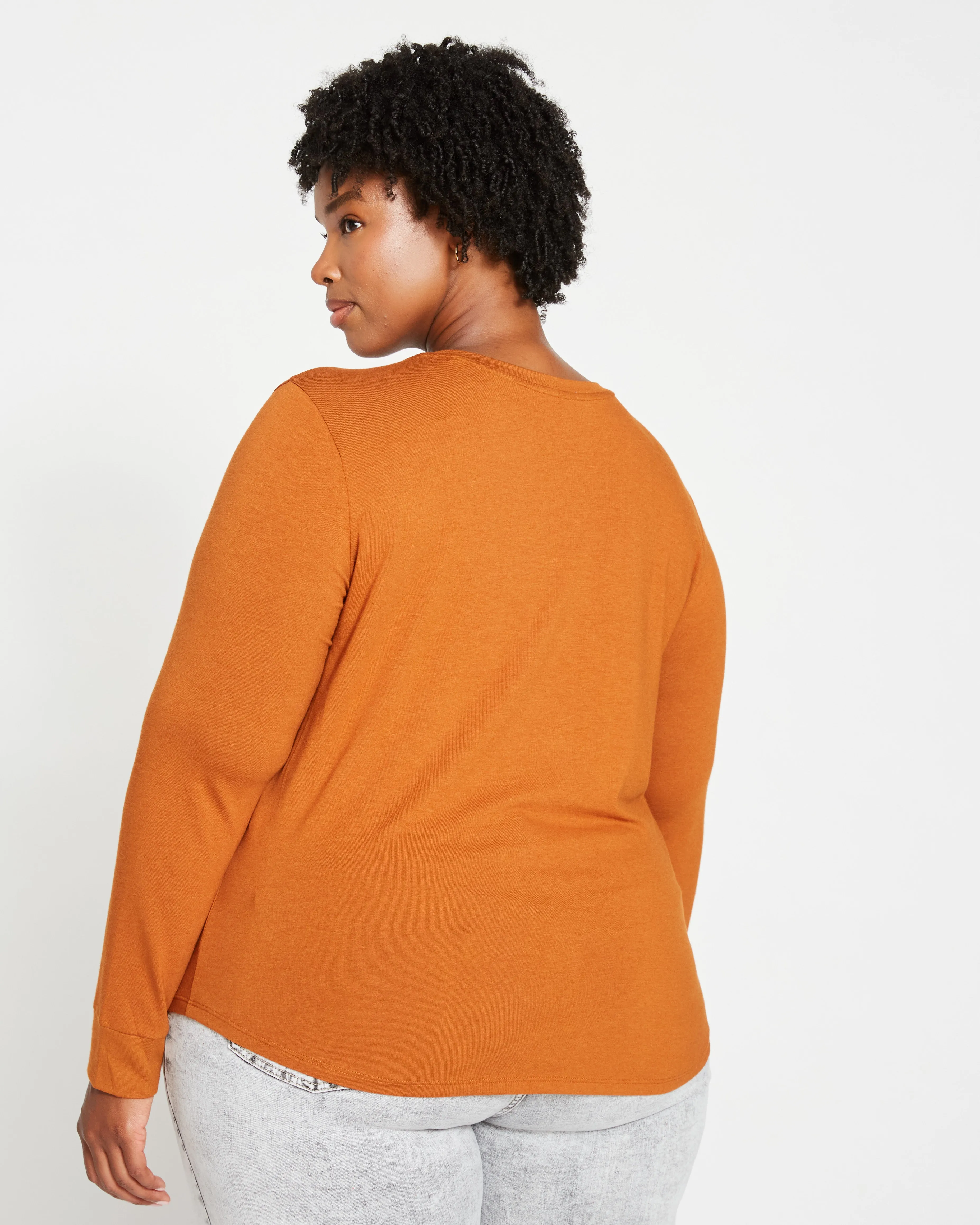 Long Sleeve V Rex - Caramel Cafe sold by Universal Standard product image thumbnail 4